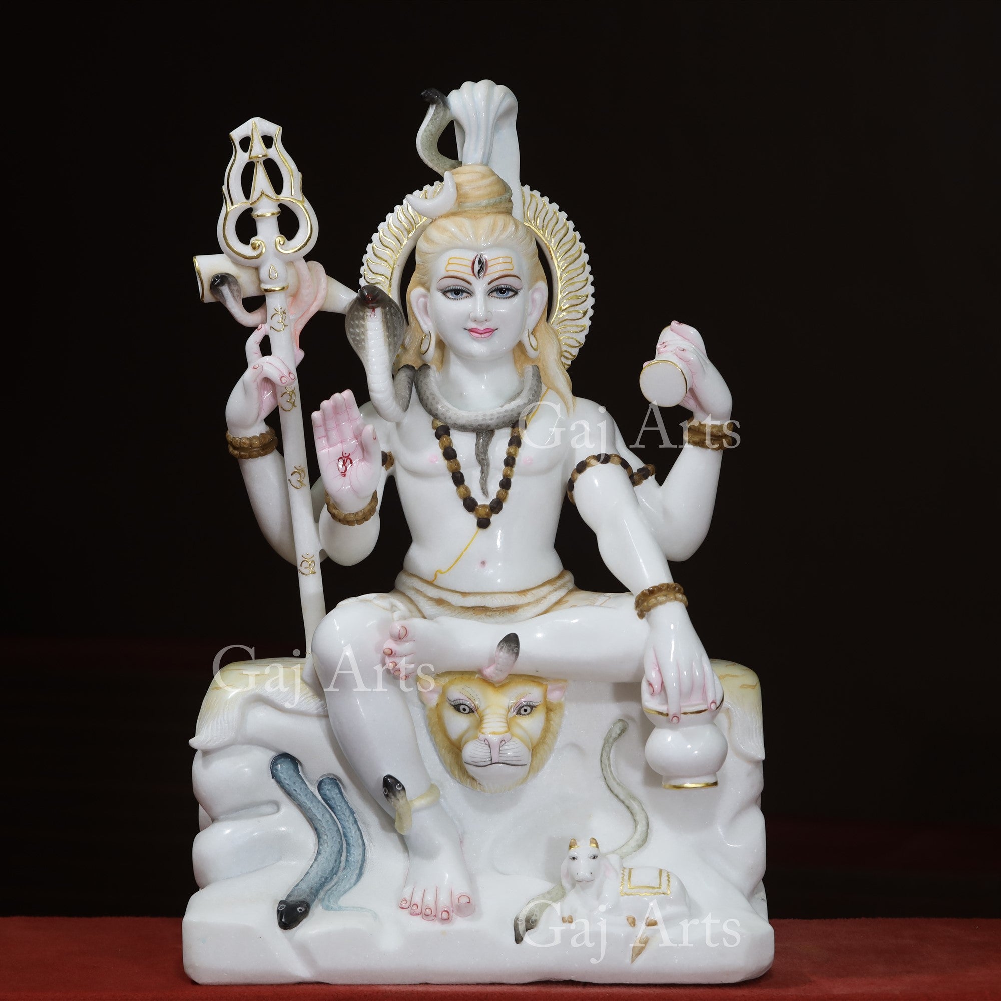 White Marble Shiva Idol | 36 Inch