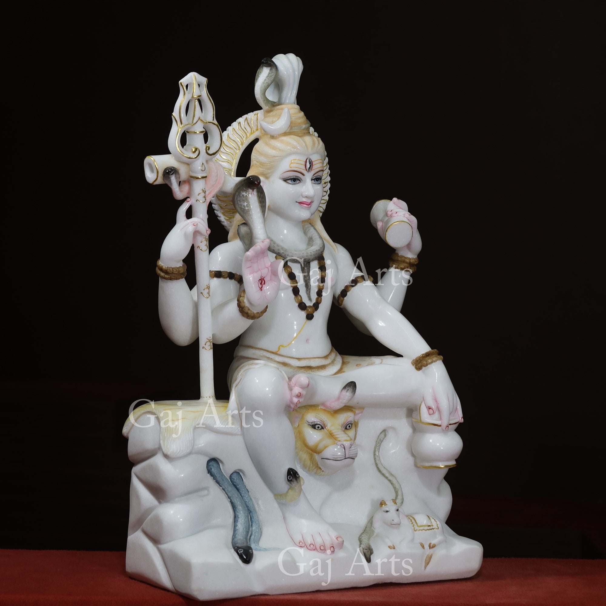 White Marble Shiva Idol | 36 Inch