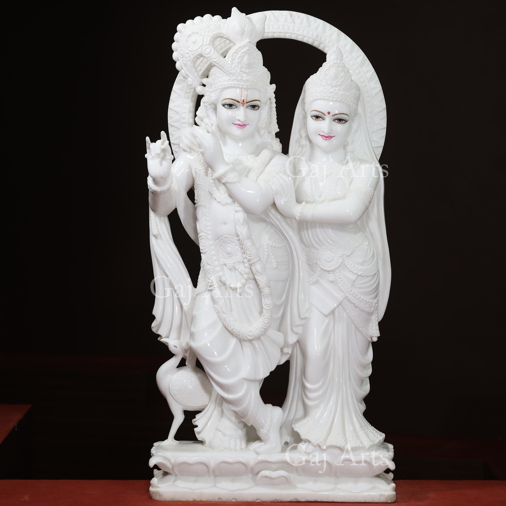 White Marble Radha Krishna Jugal Jodi | 51 Inch
