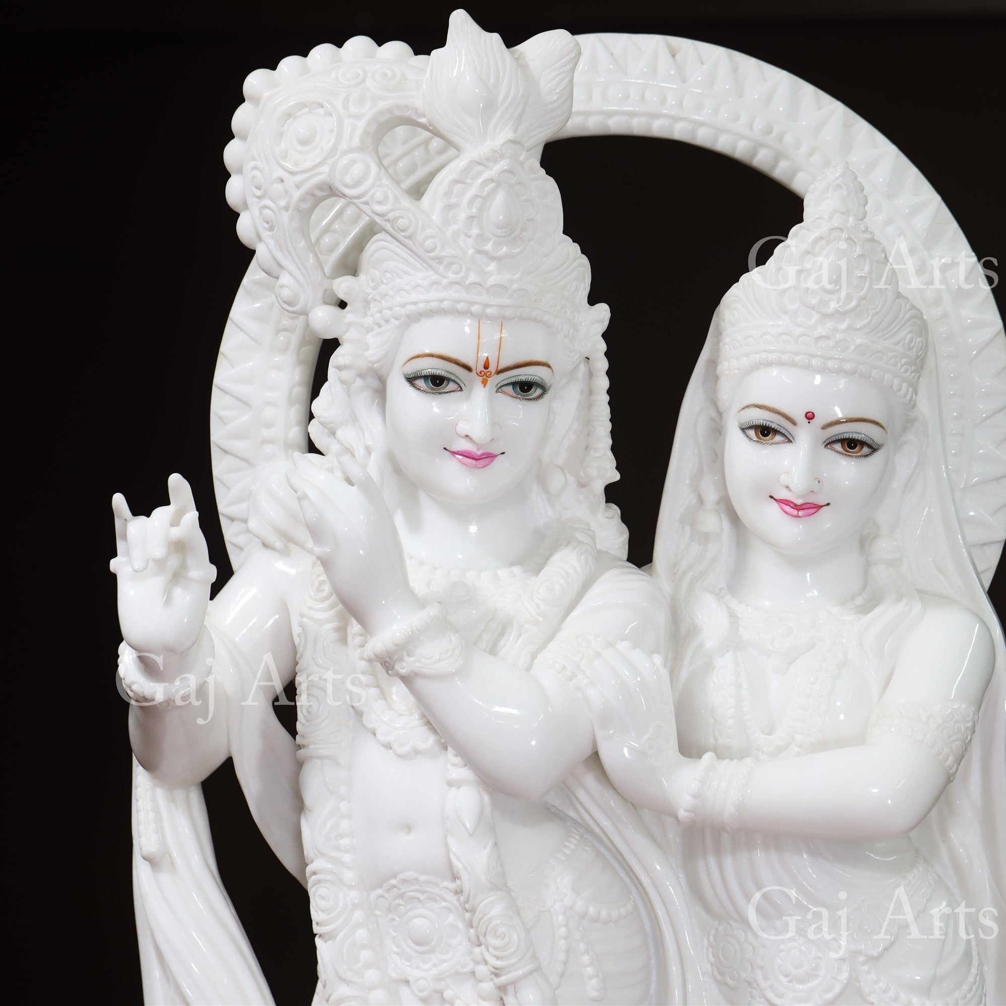 White Marble Radha Krishna Jugal Jodi | 51 Inch
