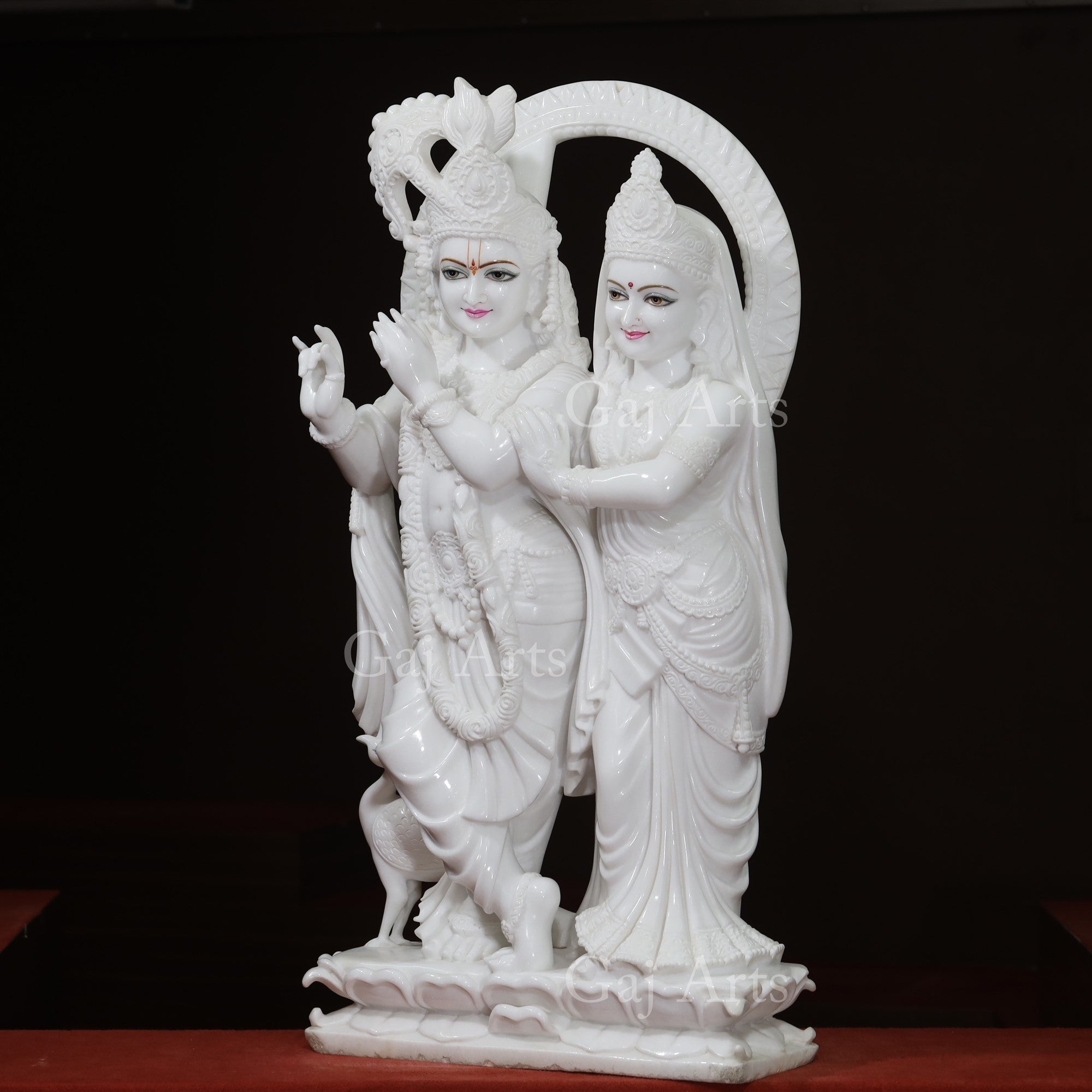 White Marble Radha Krishna Jugal Jodi | 51 Inch