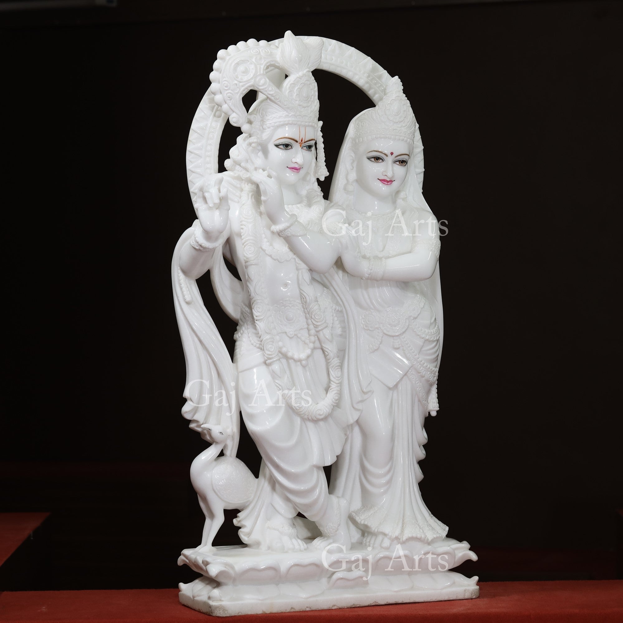 White Marble Radha Krishna Jugal Jodi | 51 Inch