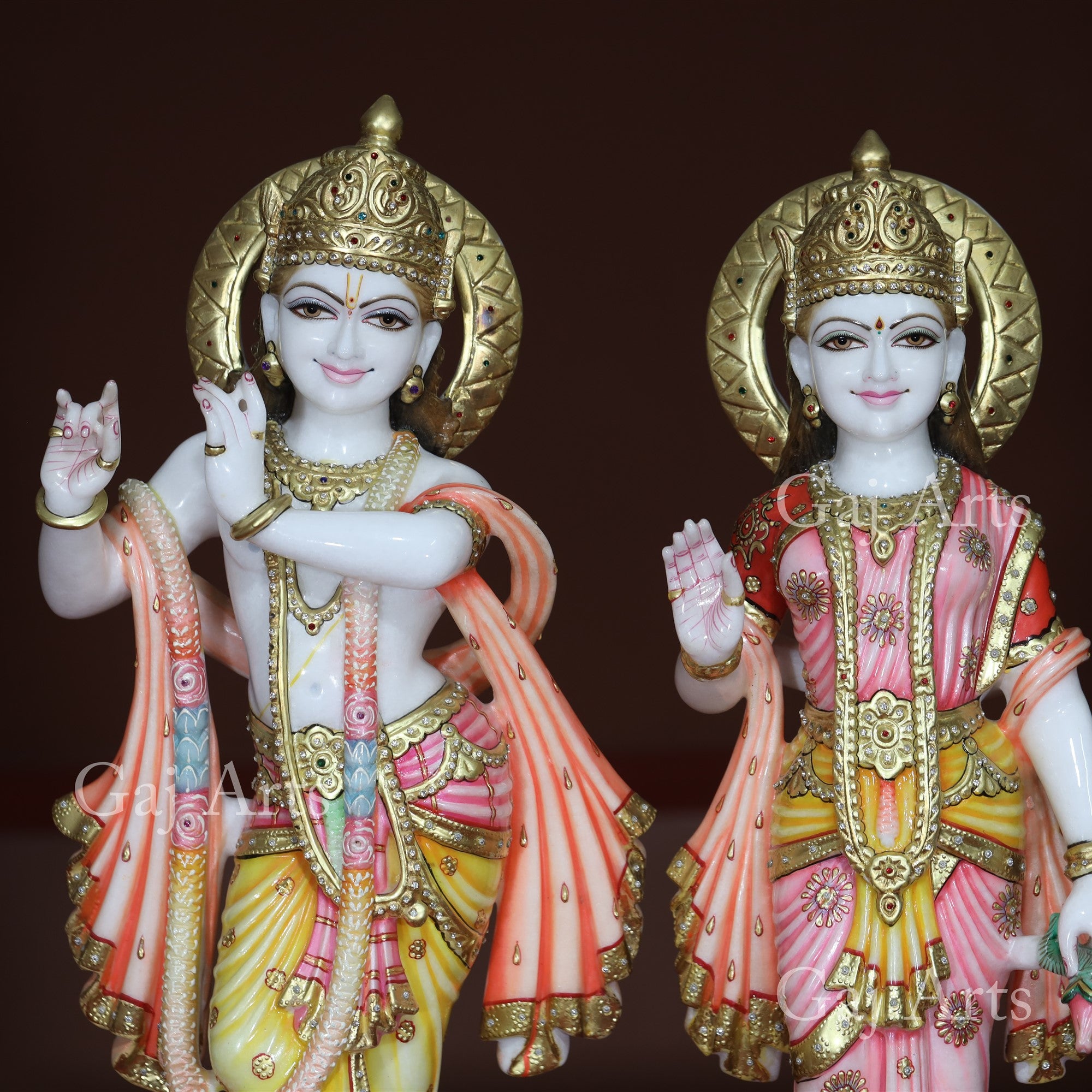 White Vietnam Marble Radha Krishna Idol | 30 Inch