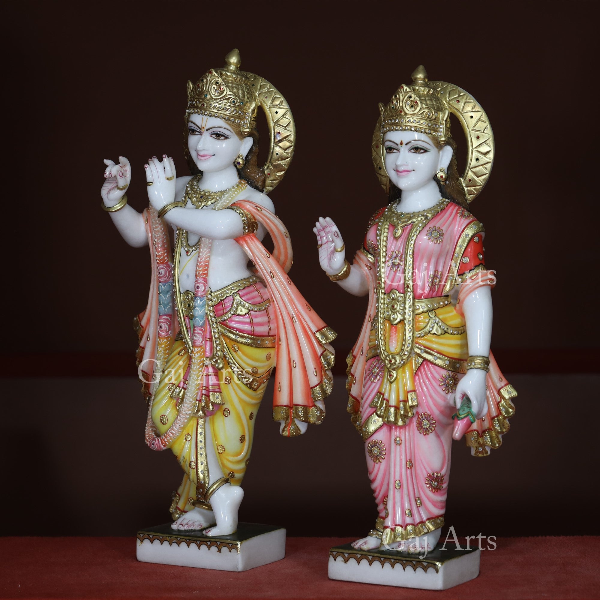 White Vietnam Marble Radha Krishna Idol | 30 Inch