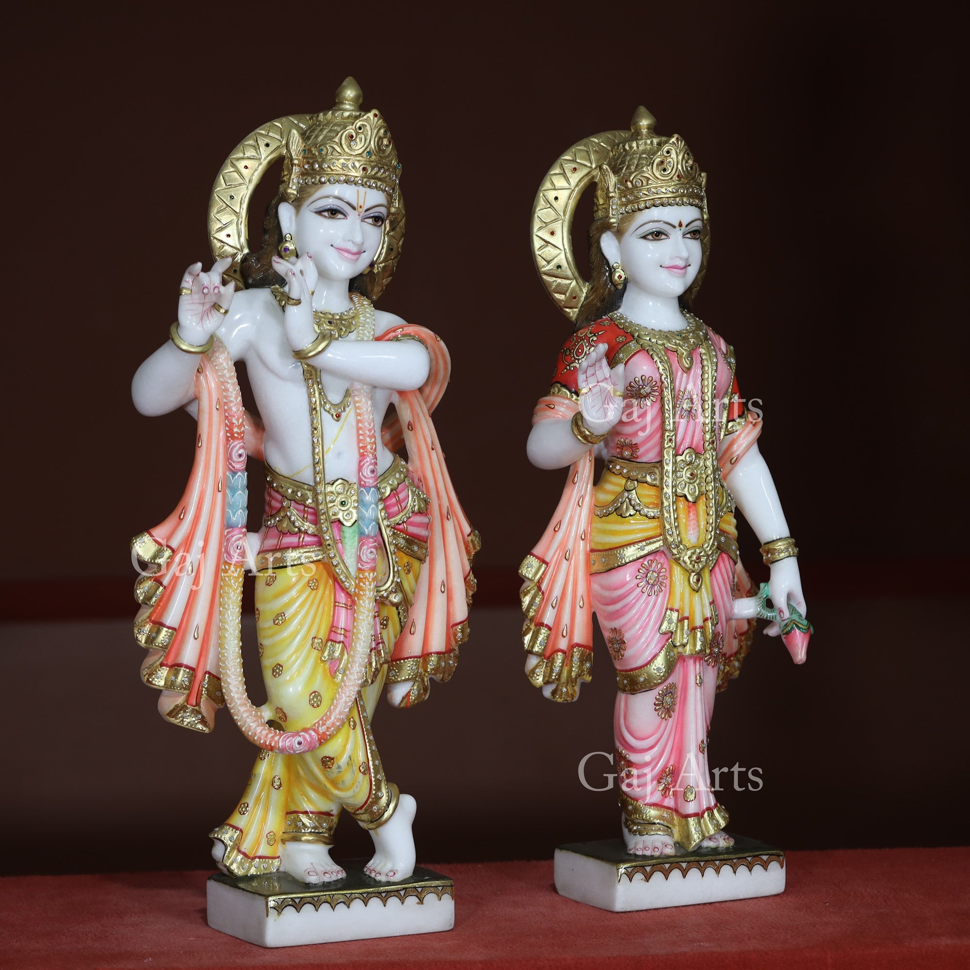 White Vietnam Marble Radha Krishna Idol | 30 Inch