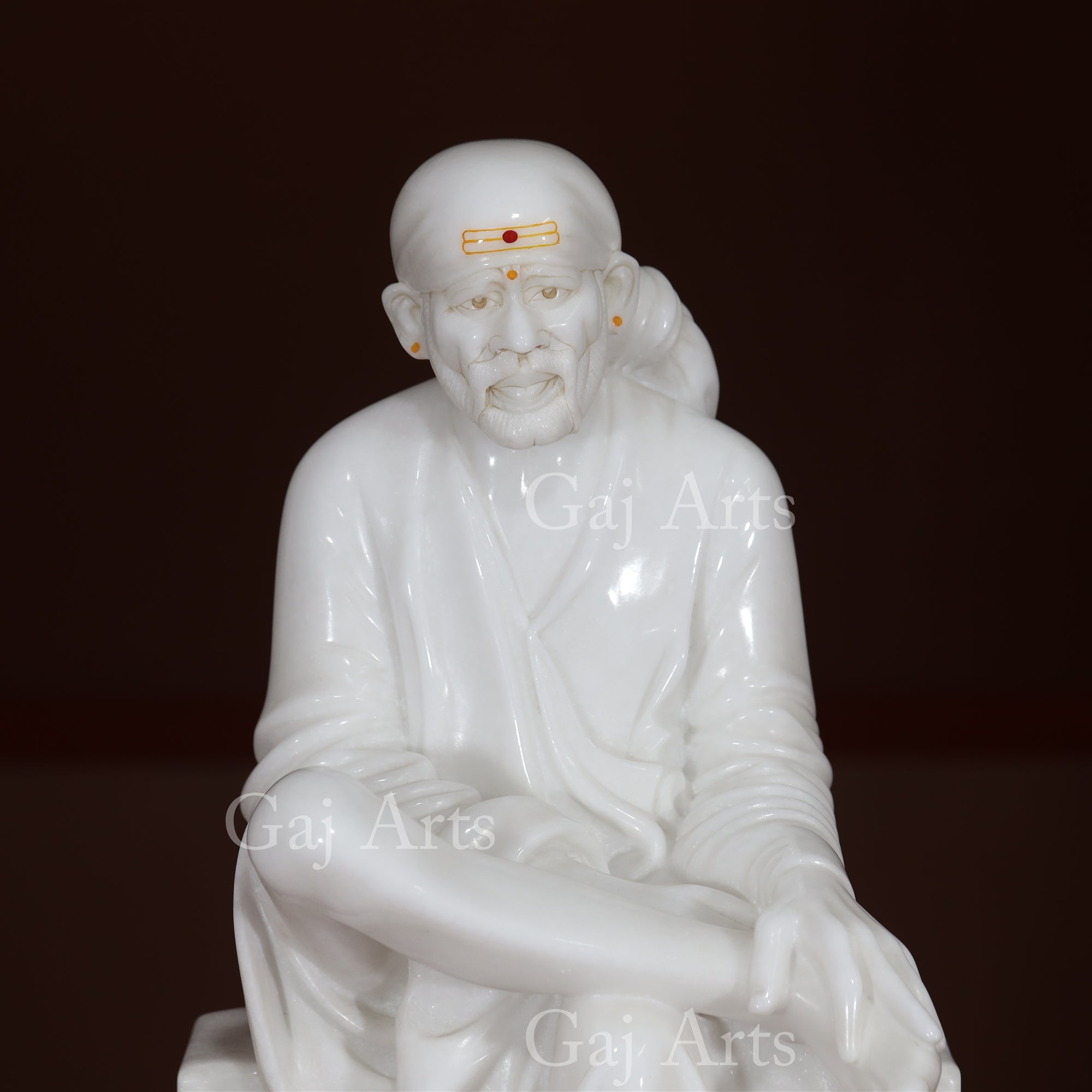 White Makrana Marble Sai Baba Idol | 27 Inch