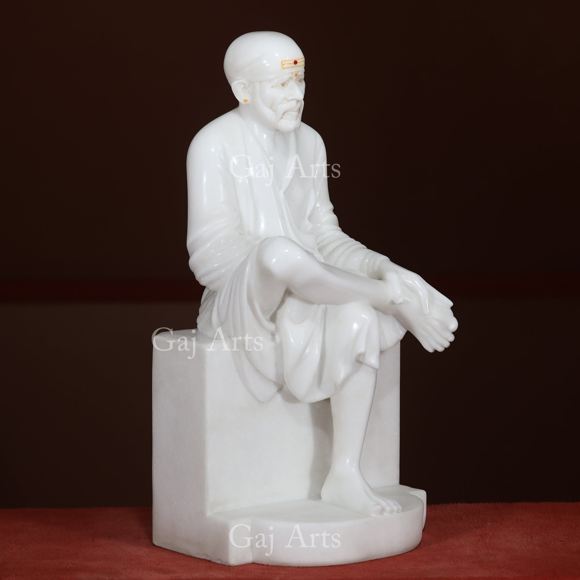 White Makrana Marble Sai Baba Idol | 27 Inch