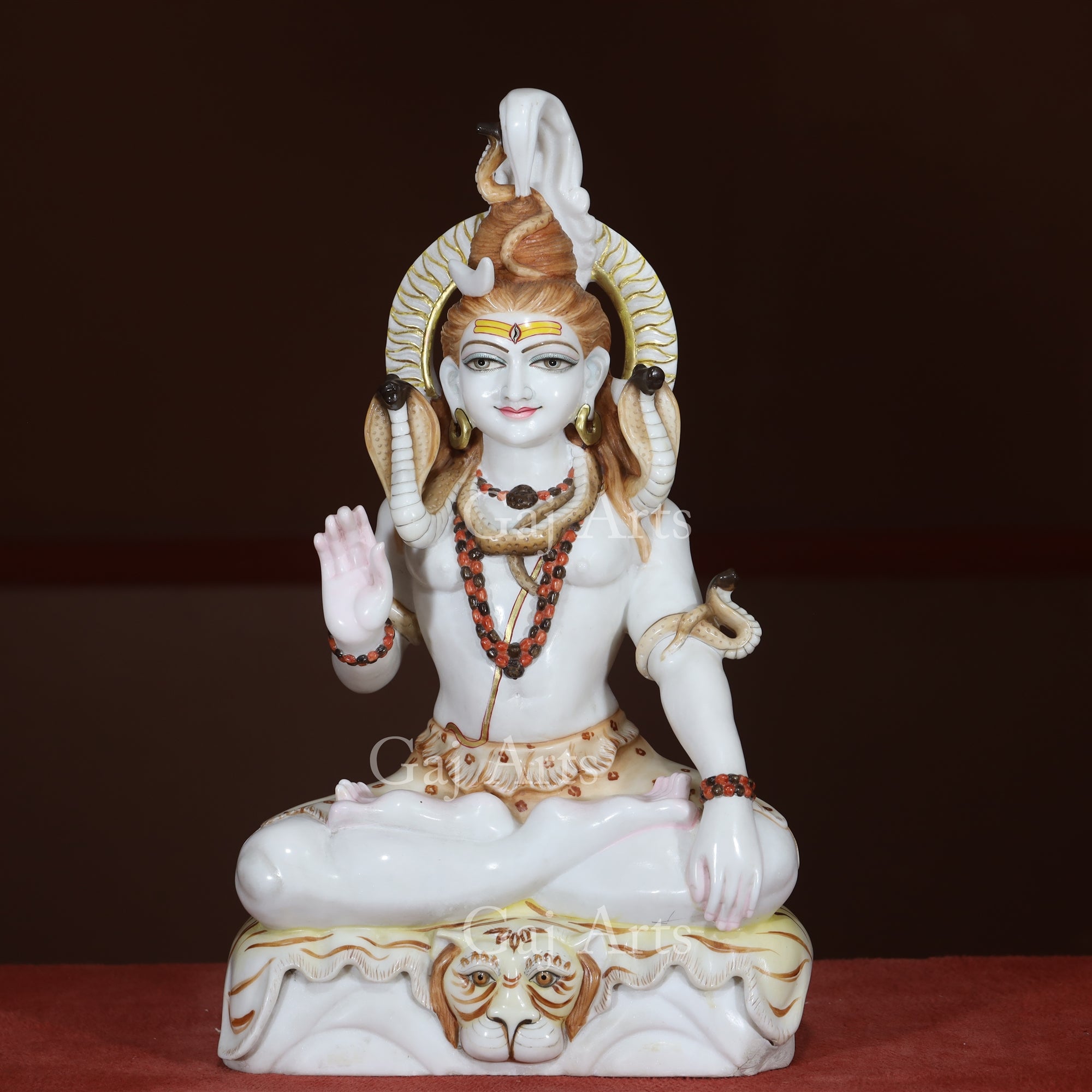 White Makrana Marble Shiva Statue | 27 Inch