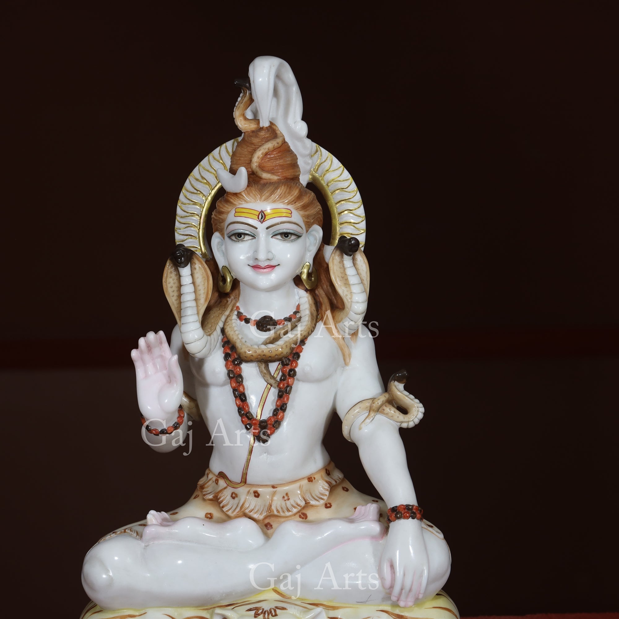White Makrana Marble Shiva Statue | 27 Inch