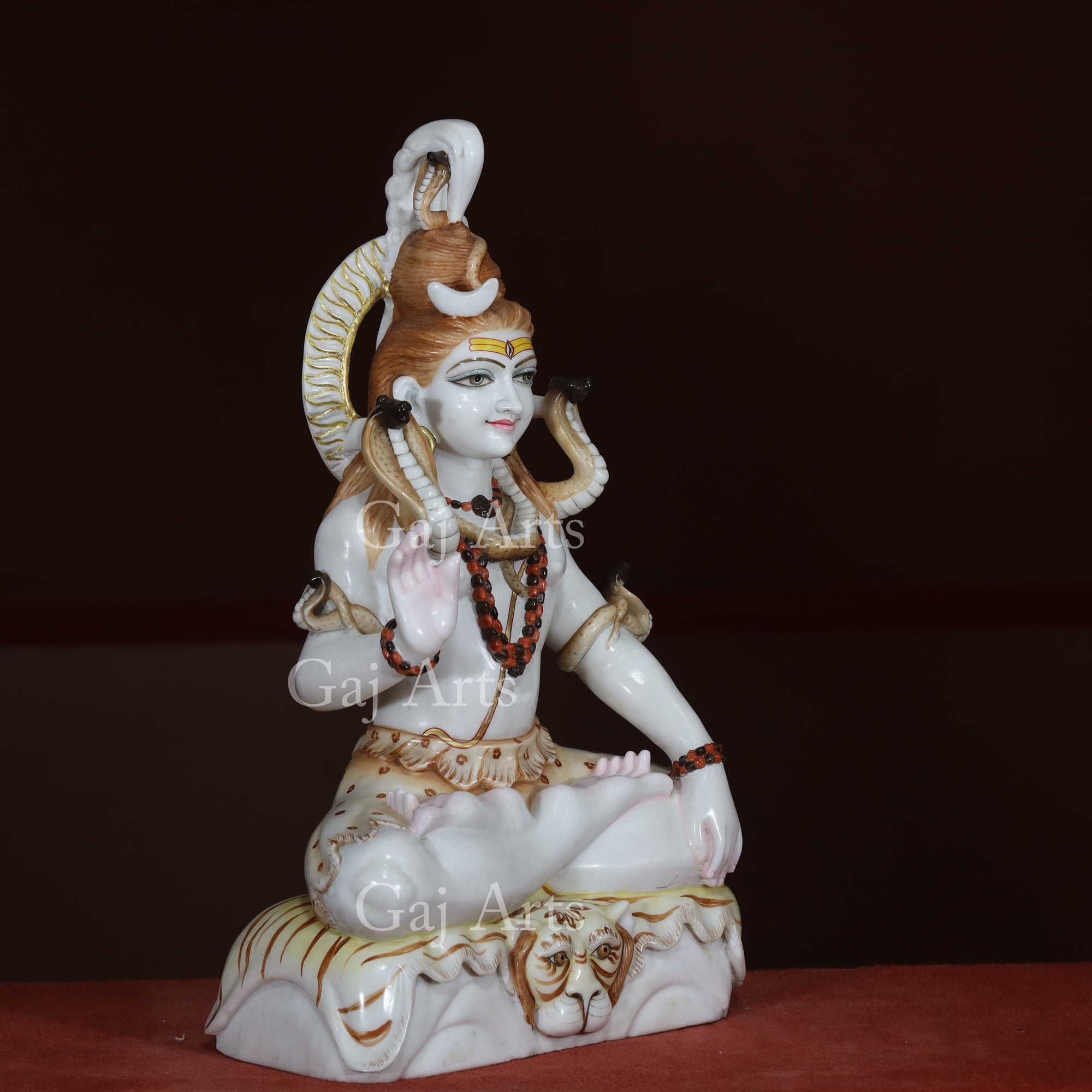 White Makrana Marble Shiva Statue | 27 Inch