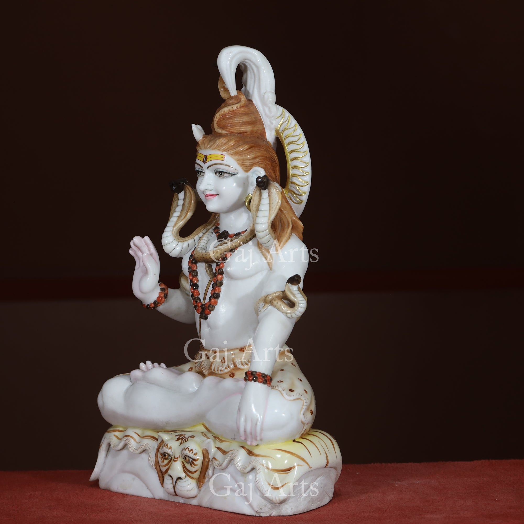 White Makrana Marble Shiva Statue | 27 Inch