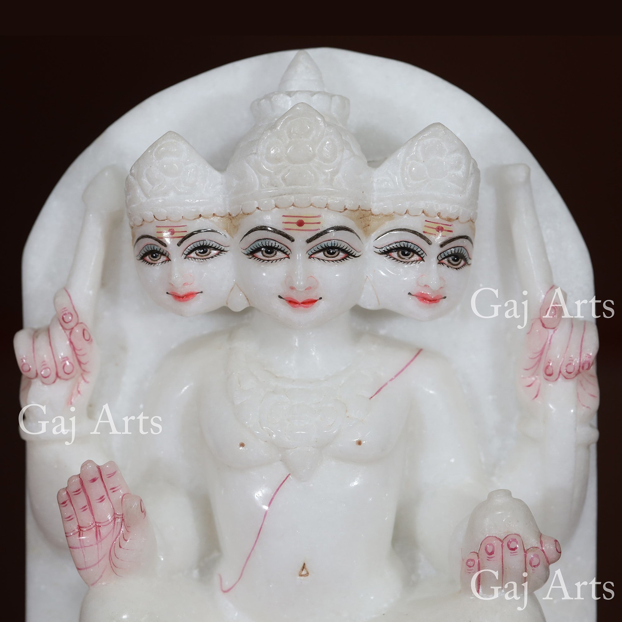 Makrana White Marble Kartikeya Idol with Peacock Panel | 12 Inch