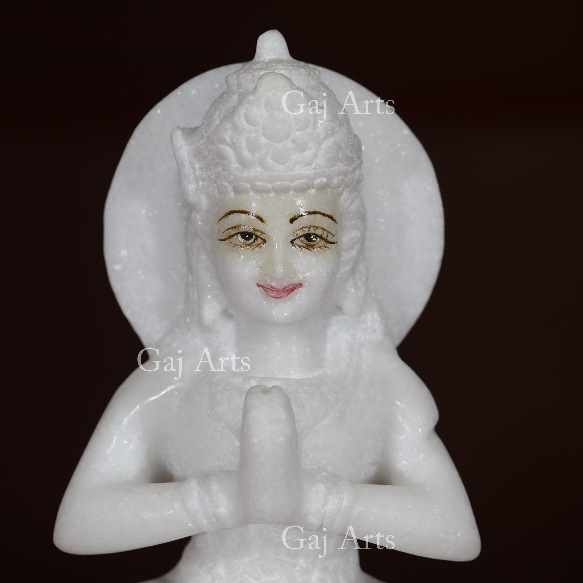 Makrana White Marble Parvati Maa Statue in Padmasana | 12 Inch