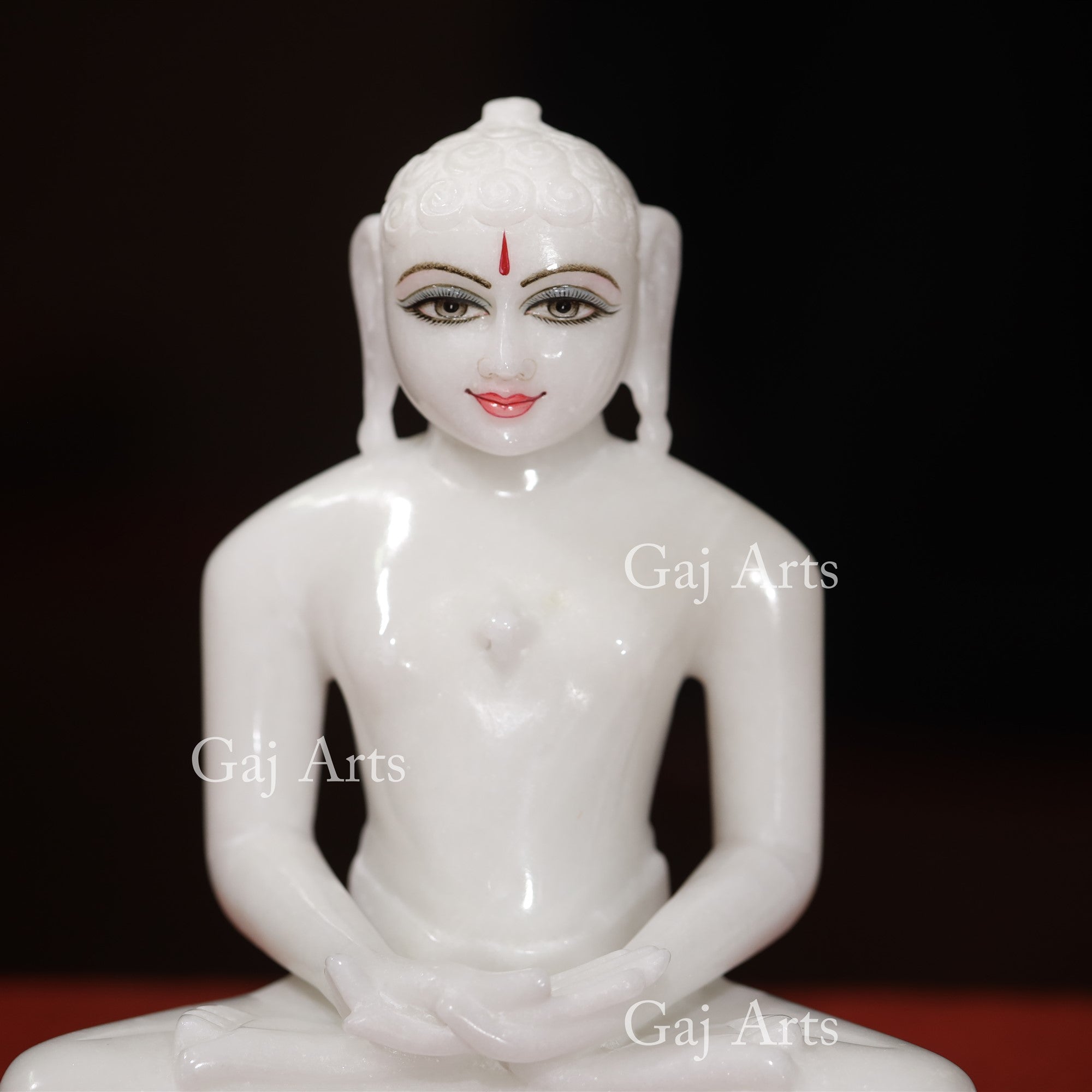White Makrana Marble Jain Idol | 9 Inch