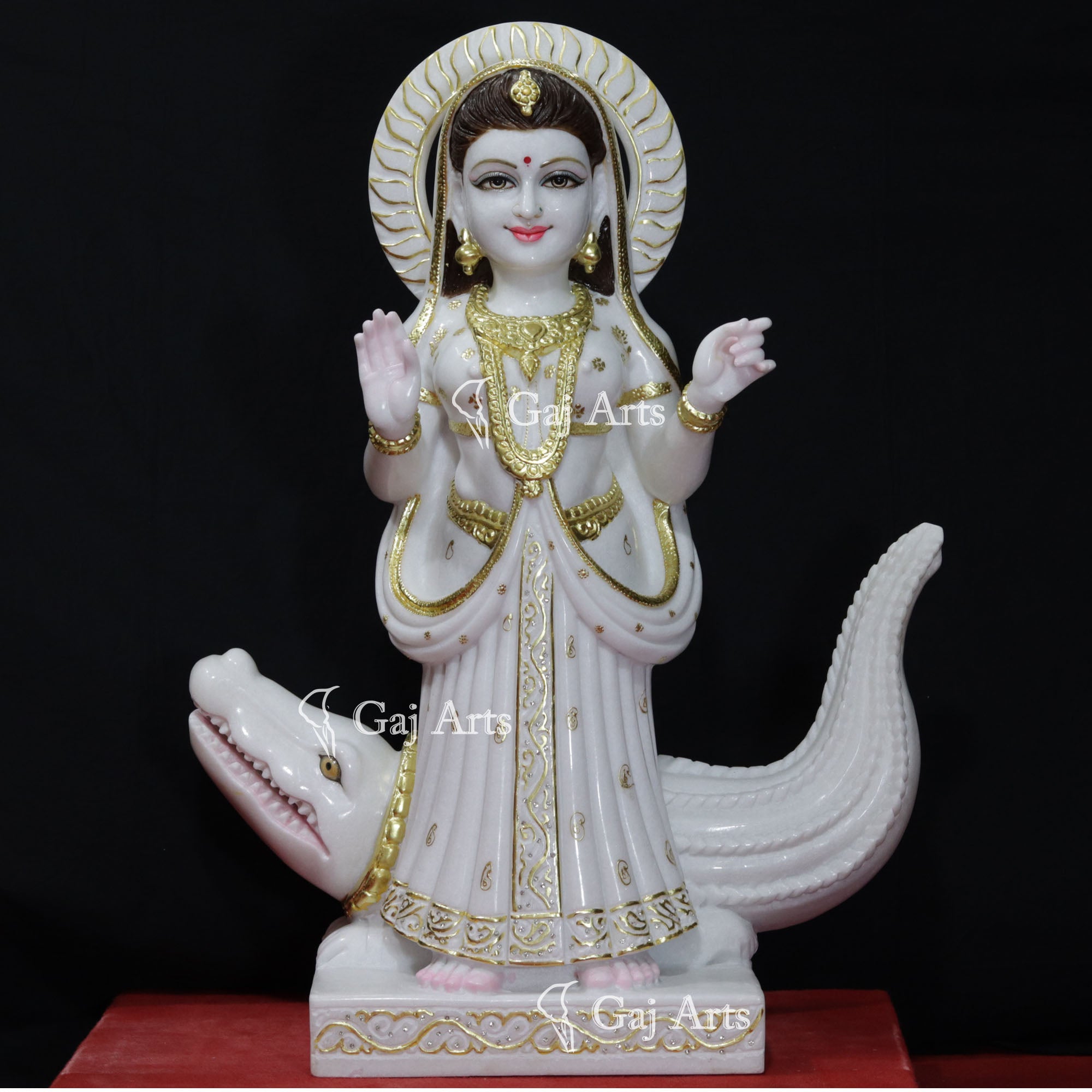 White Vietnam Marble Khodiyar Maa Idol | 39 Inch