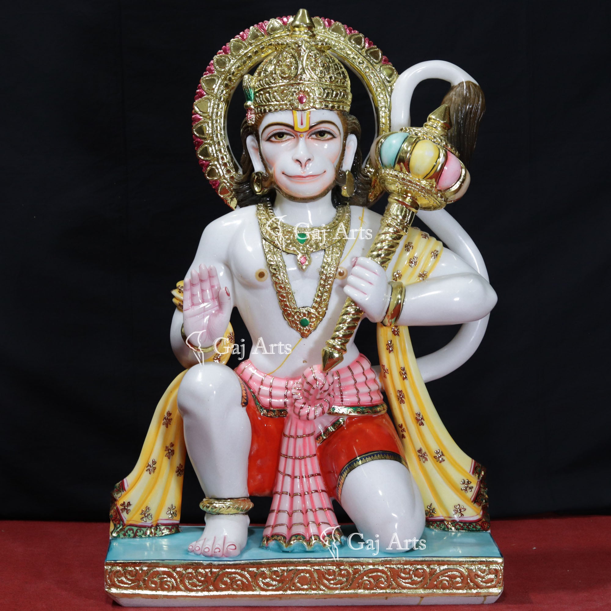 White Marble Ashirwad Hanuman Ji | 36 Inch