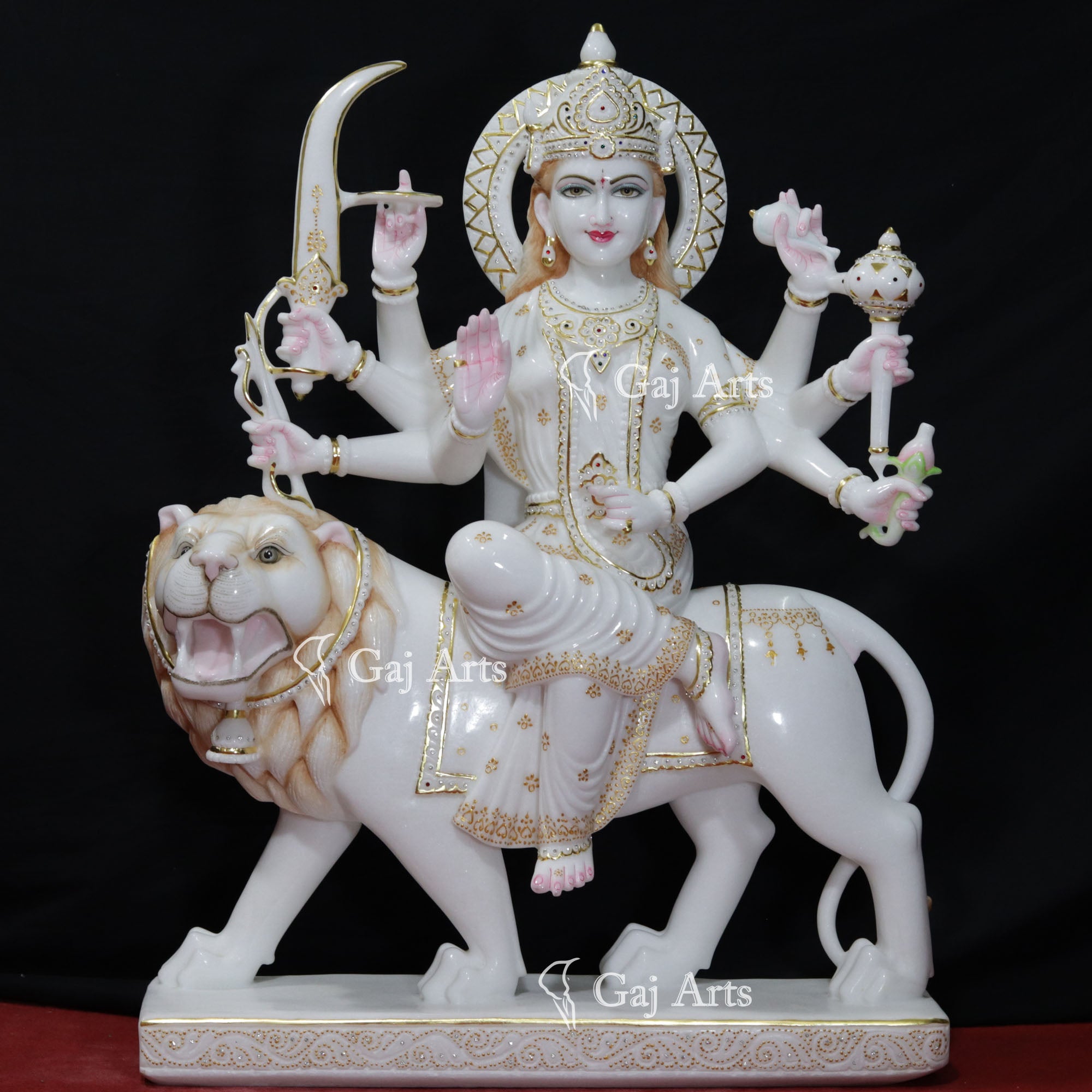 Marble Durga Mata Idol | 39 Inch