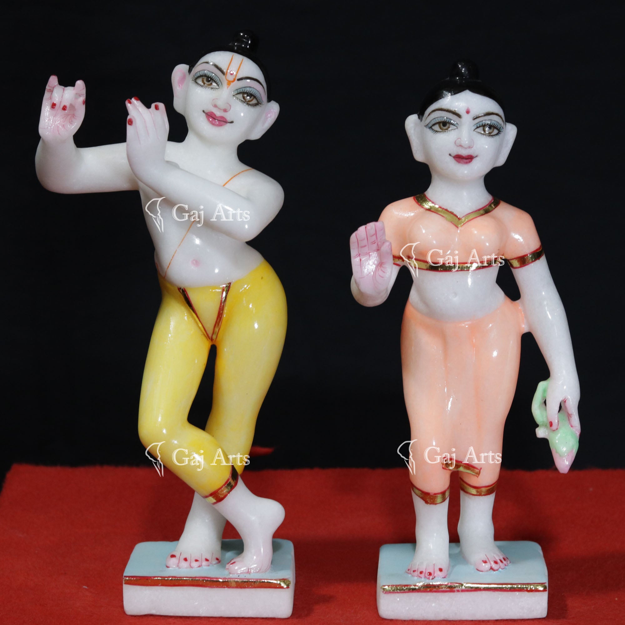 Marble ISKCON Radha Krishna Idol | 10 Inch