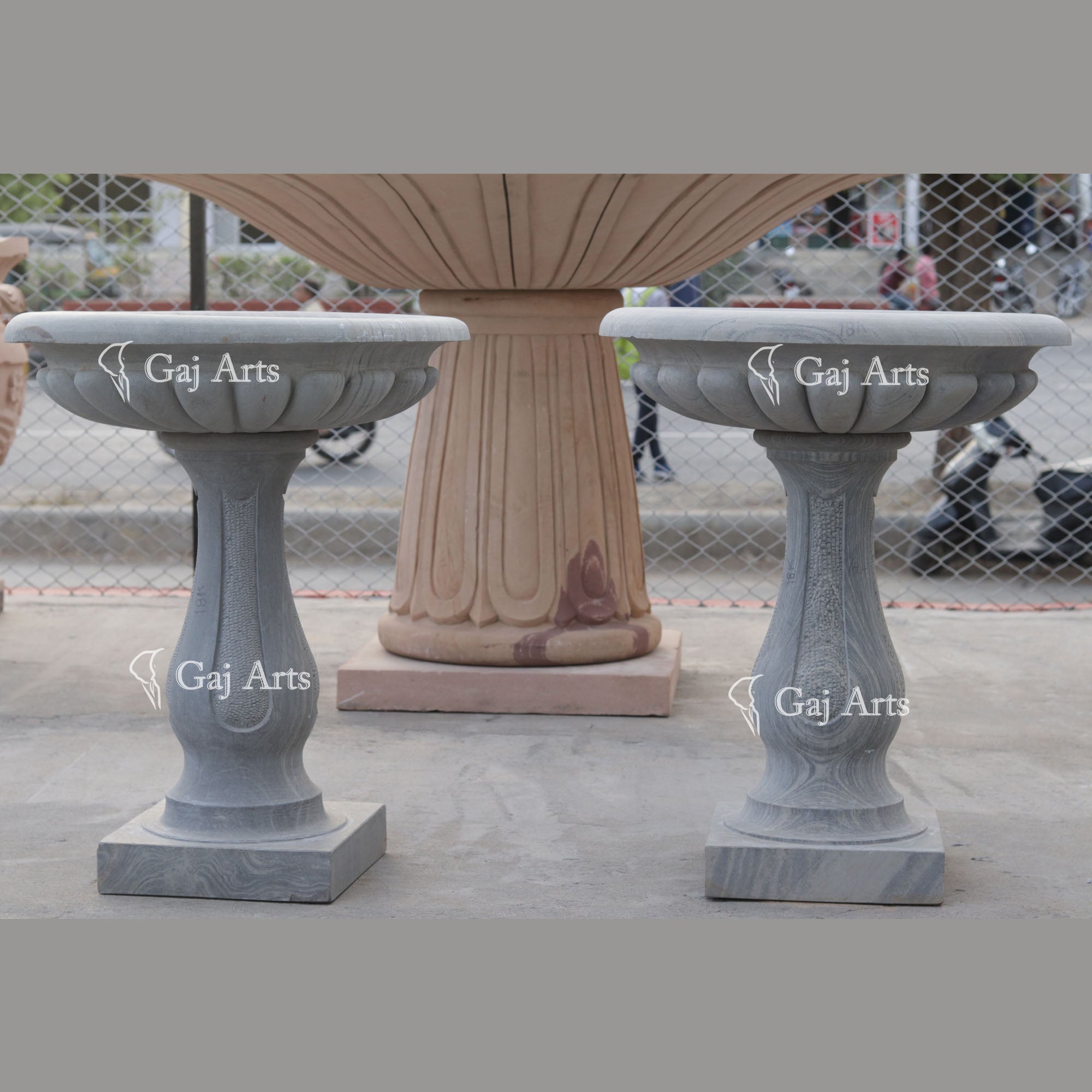 Sagor Black Sandstone Water Fountain | 30 Inch
