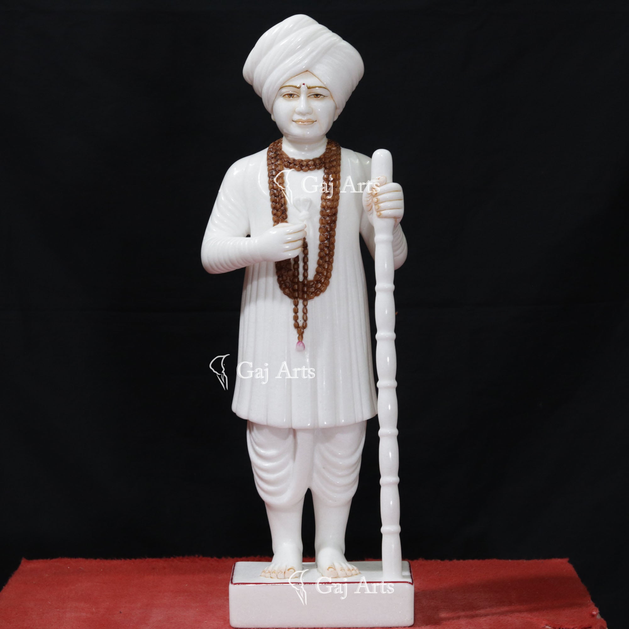 White Vietnam Marble Jalaram Bapa Idol | 24 Inch