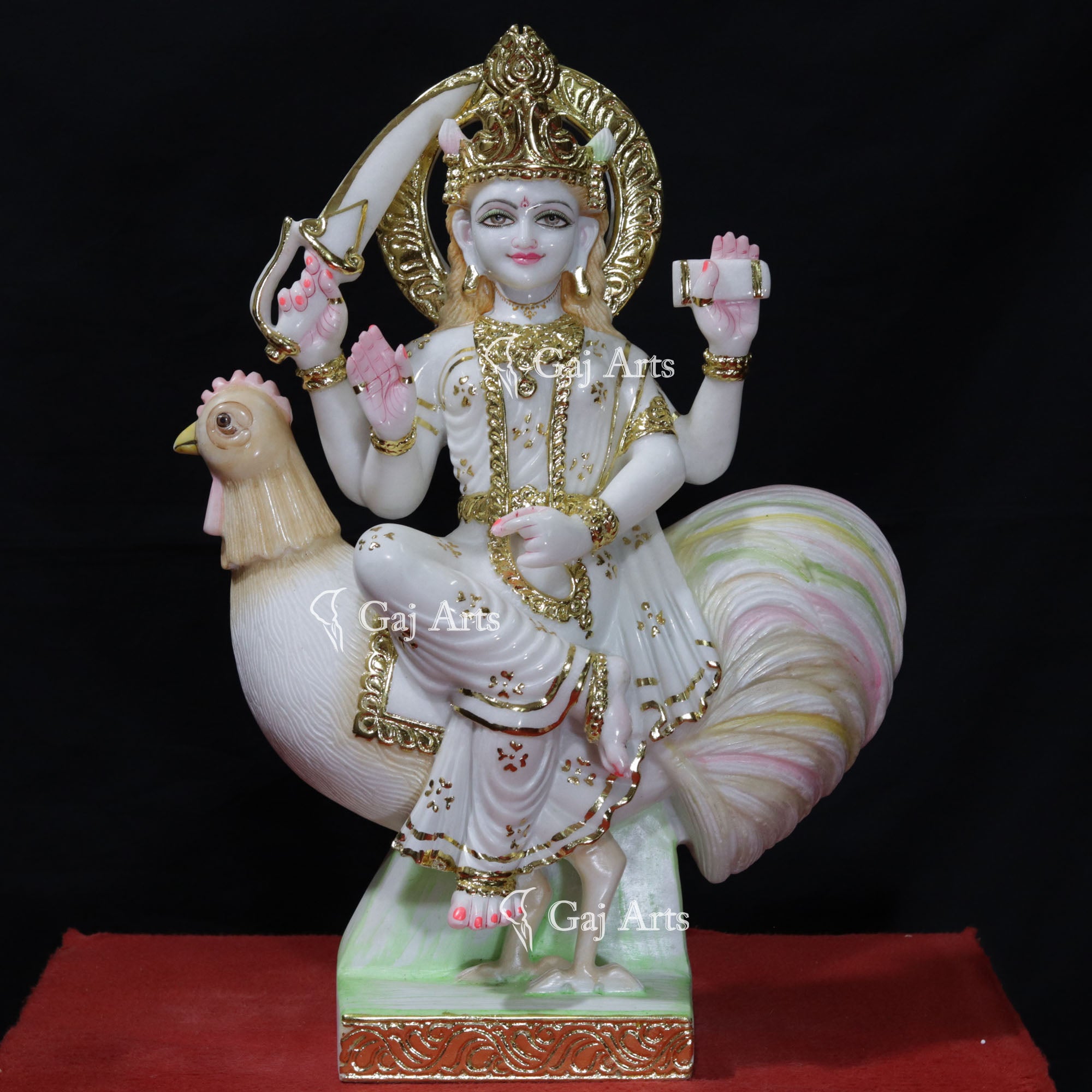 White Marble Bahu Charni Mata Idol | 24 Inch
