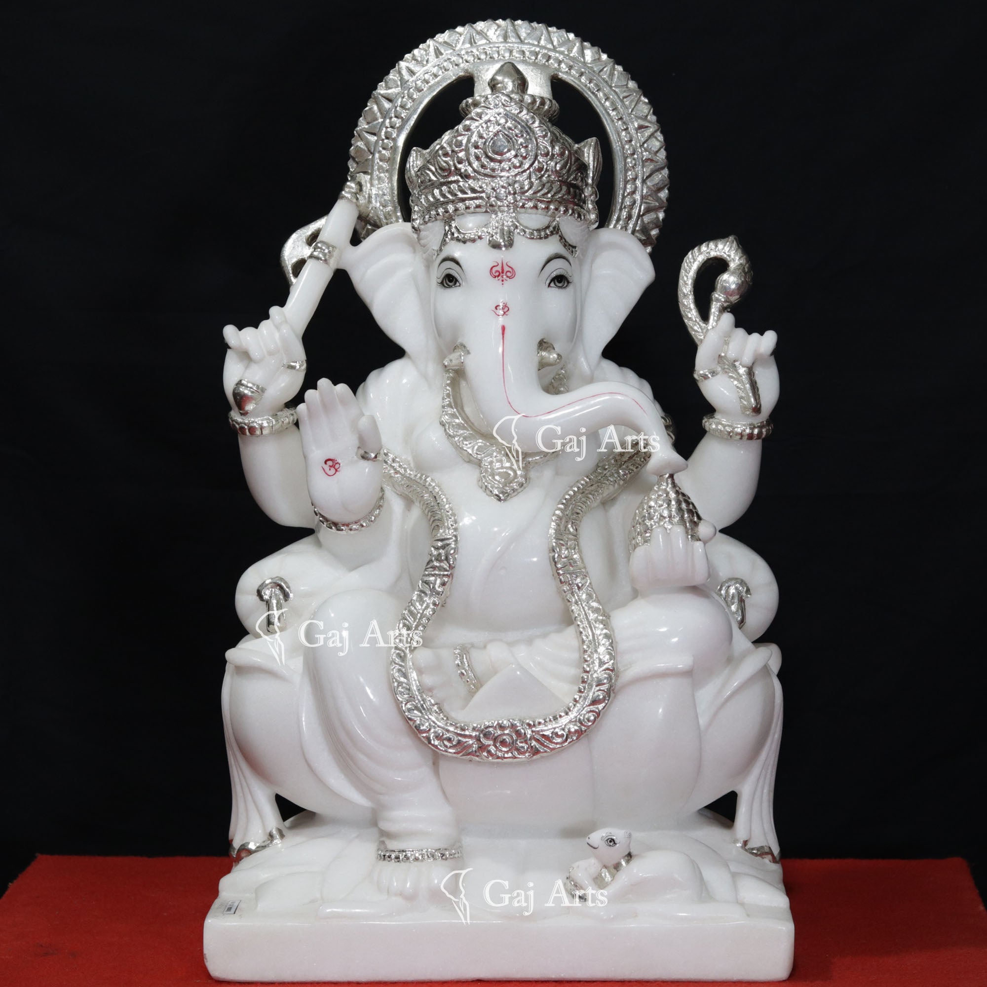 Super White Vietnam Marble Ganesh Statue | 21 Inch