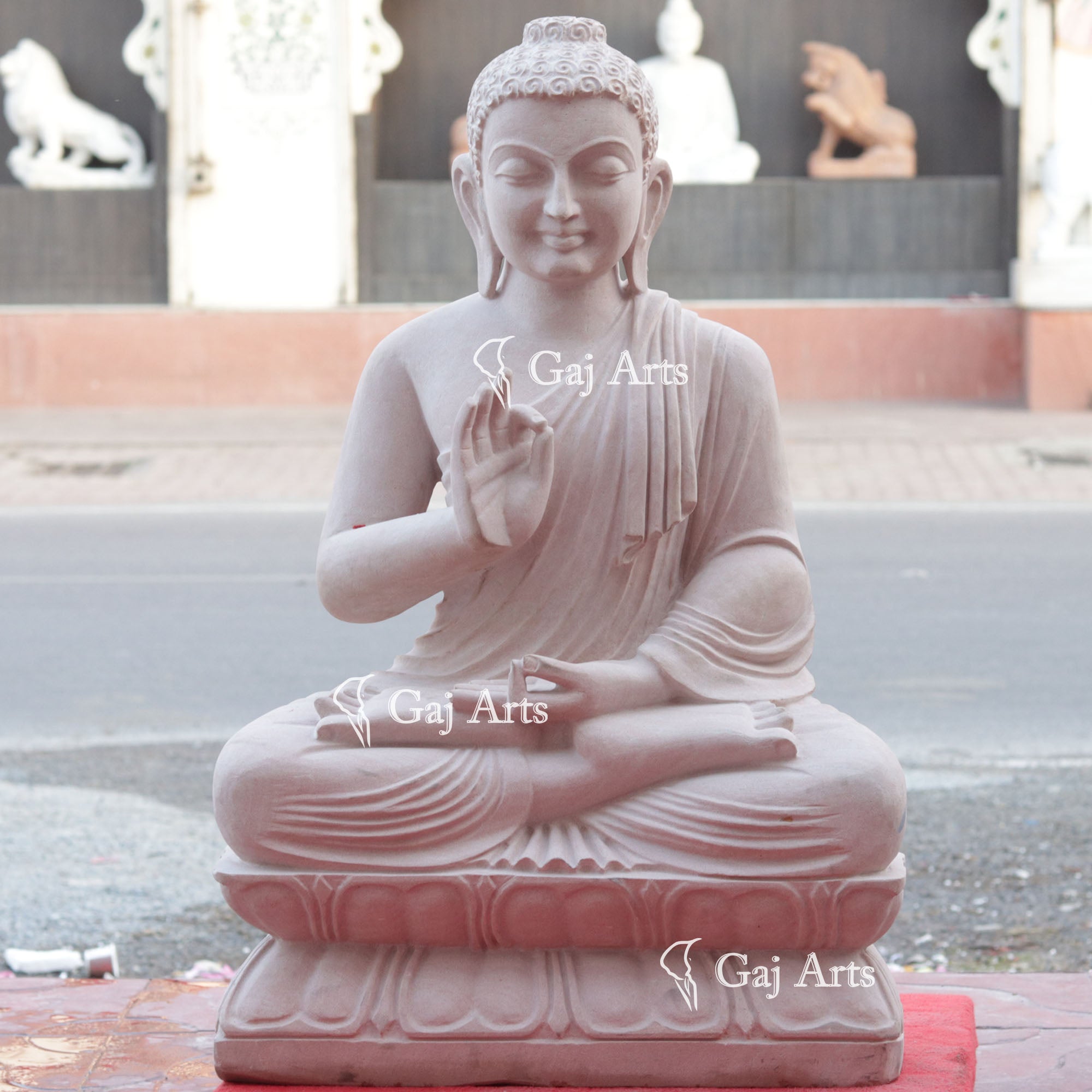 Sandstone Sitting Buddha Statue | 30 Inch