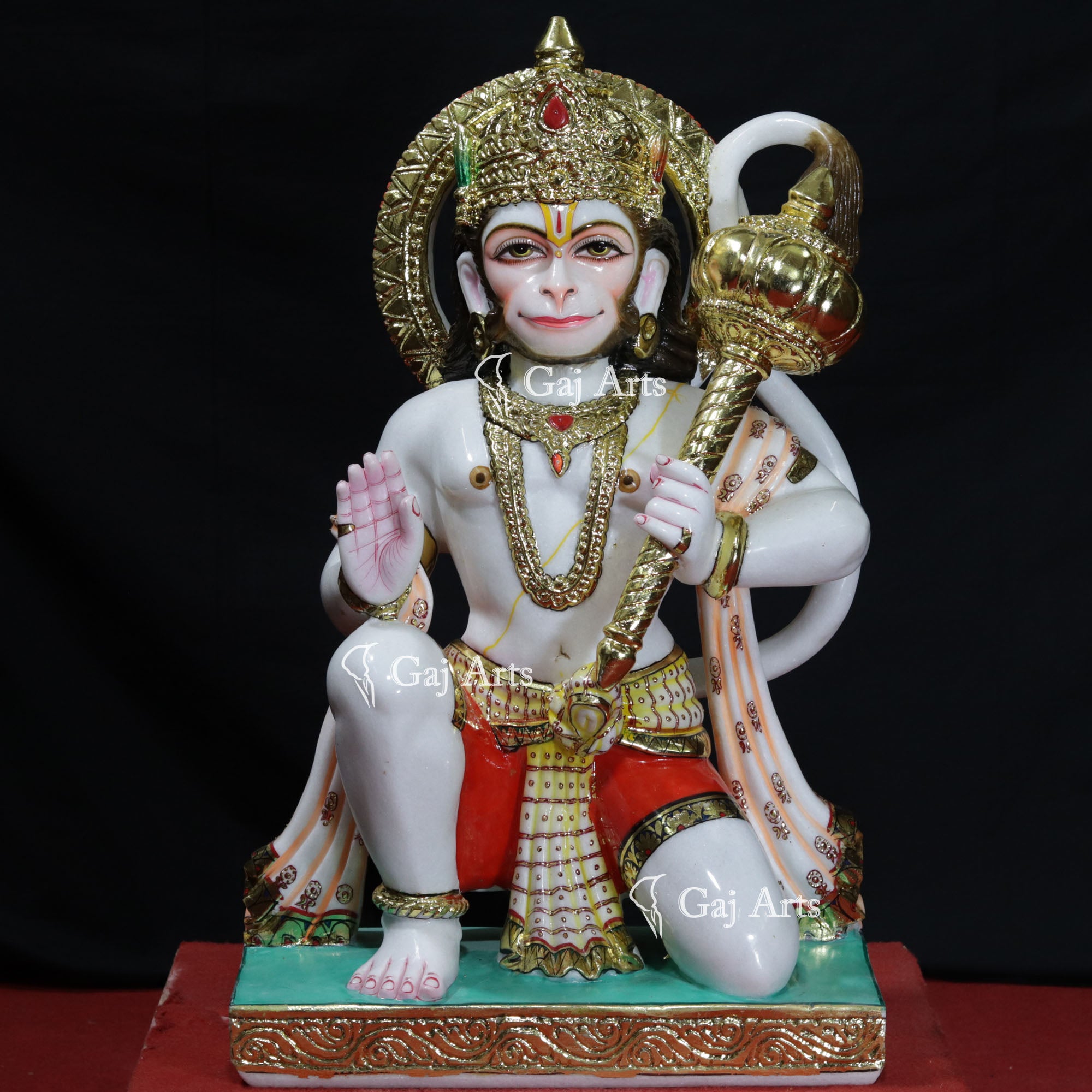 White Marble Ashirwad Hanuman Ji | 30 Inch