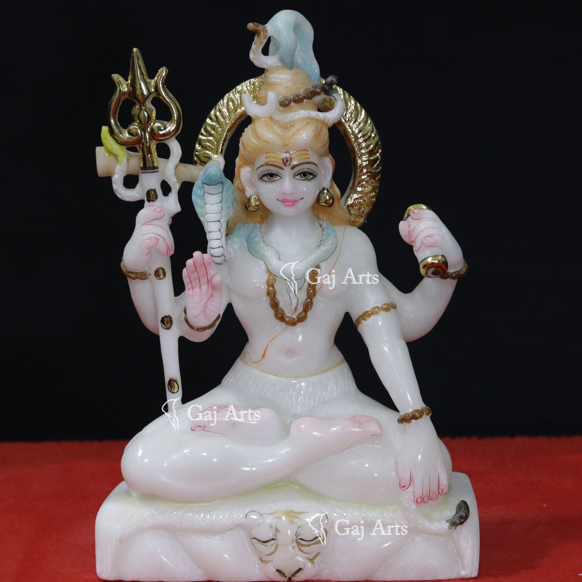 Super White Makrana Marble Shiva Statue | 12 Inch