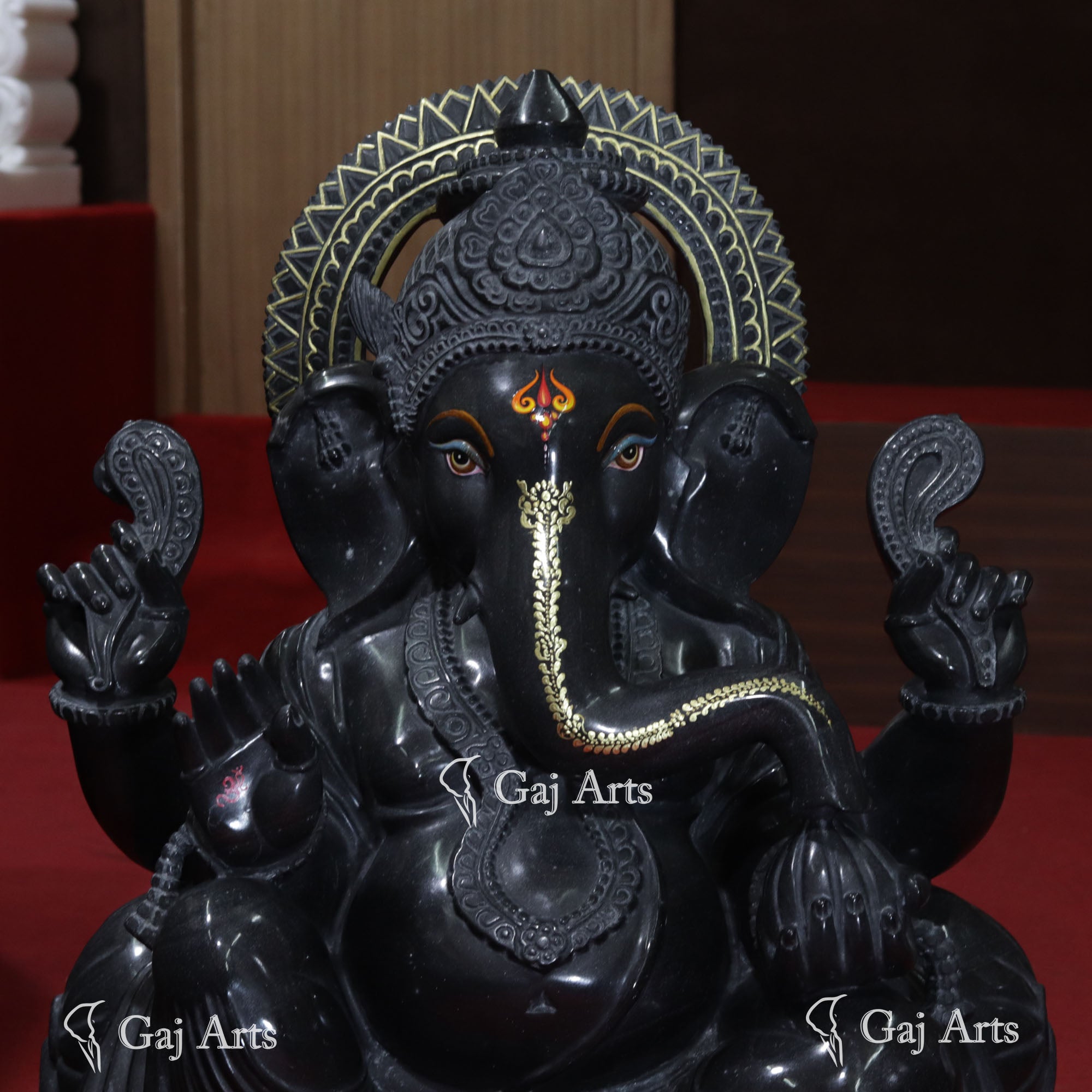 Rajasthan Black Marble Ganesh Statue | 36 Inch