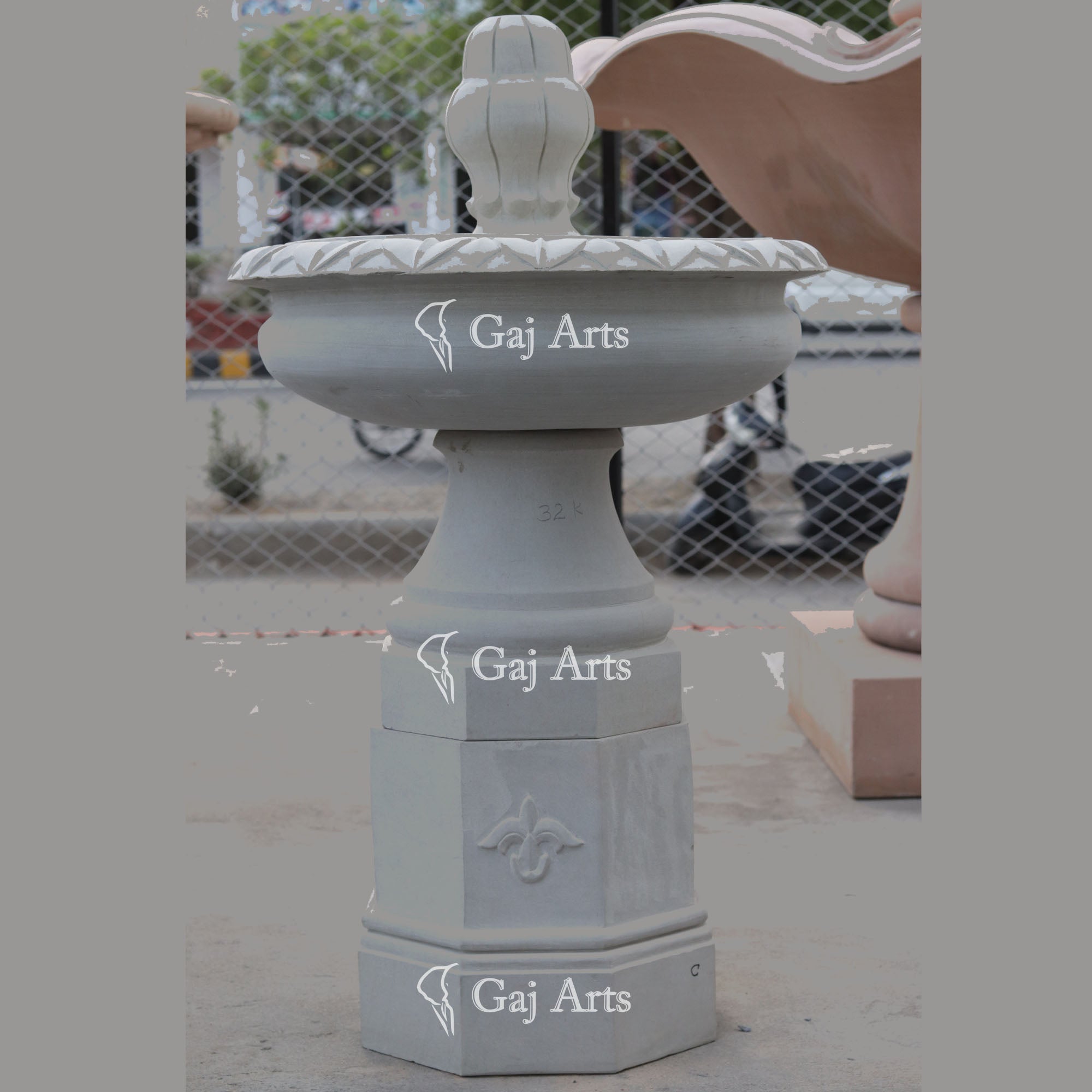 Green Sandstone Water Fountain | 42 Inch