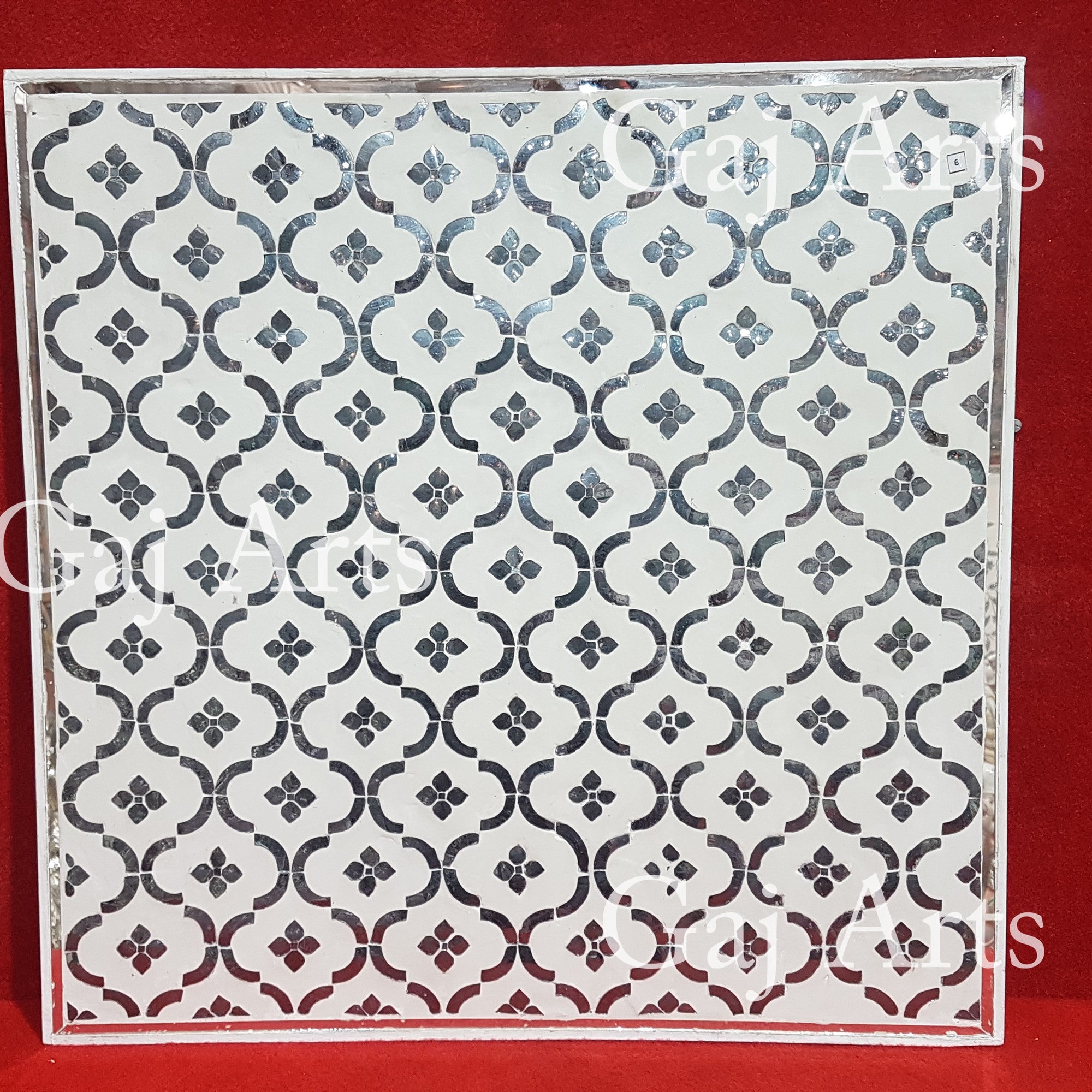 Thikri Mirror Inlay Wooden Panel | 6 Inch