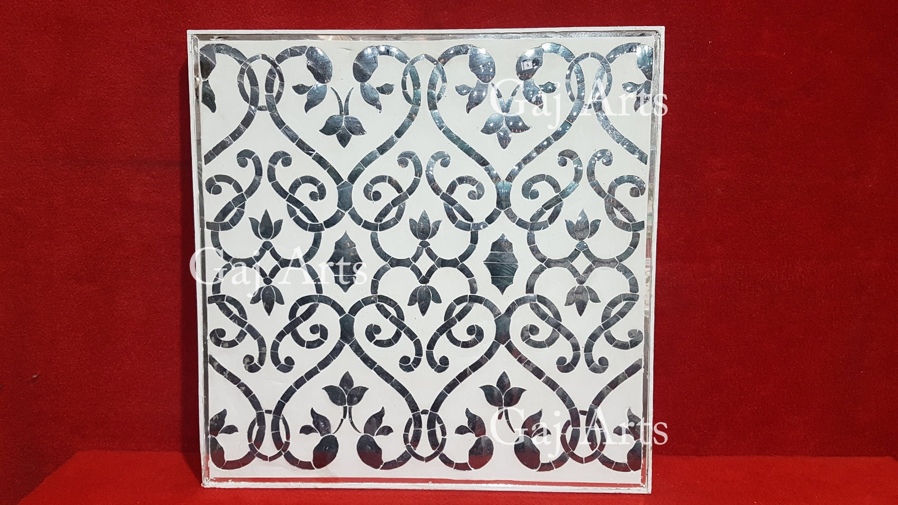 Thikri Mirror Inlay Wooden Panel | 9 Inch