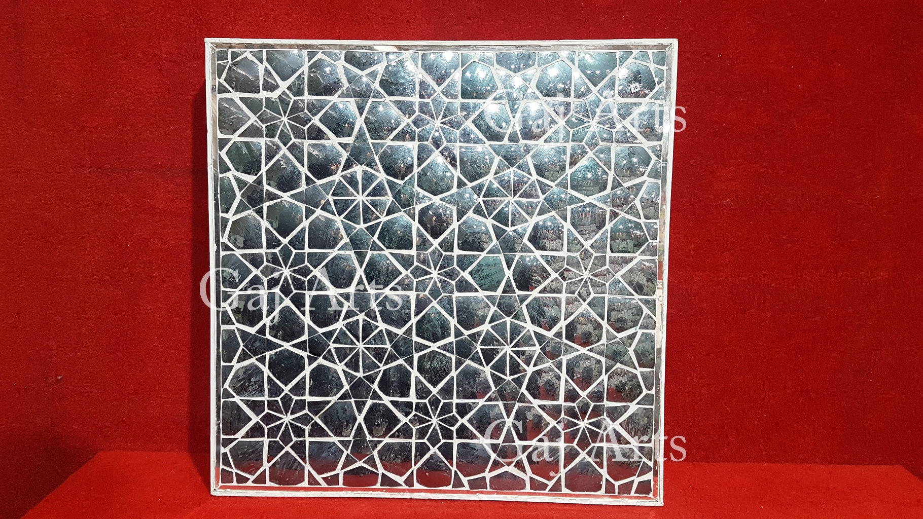 Thikri Mirror Inlay Wooden Panel | 10 Inch