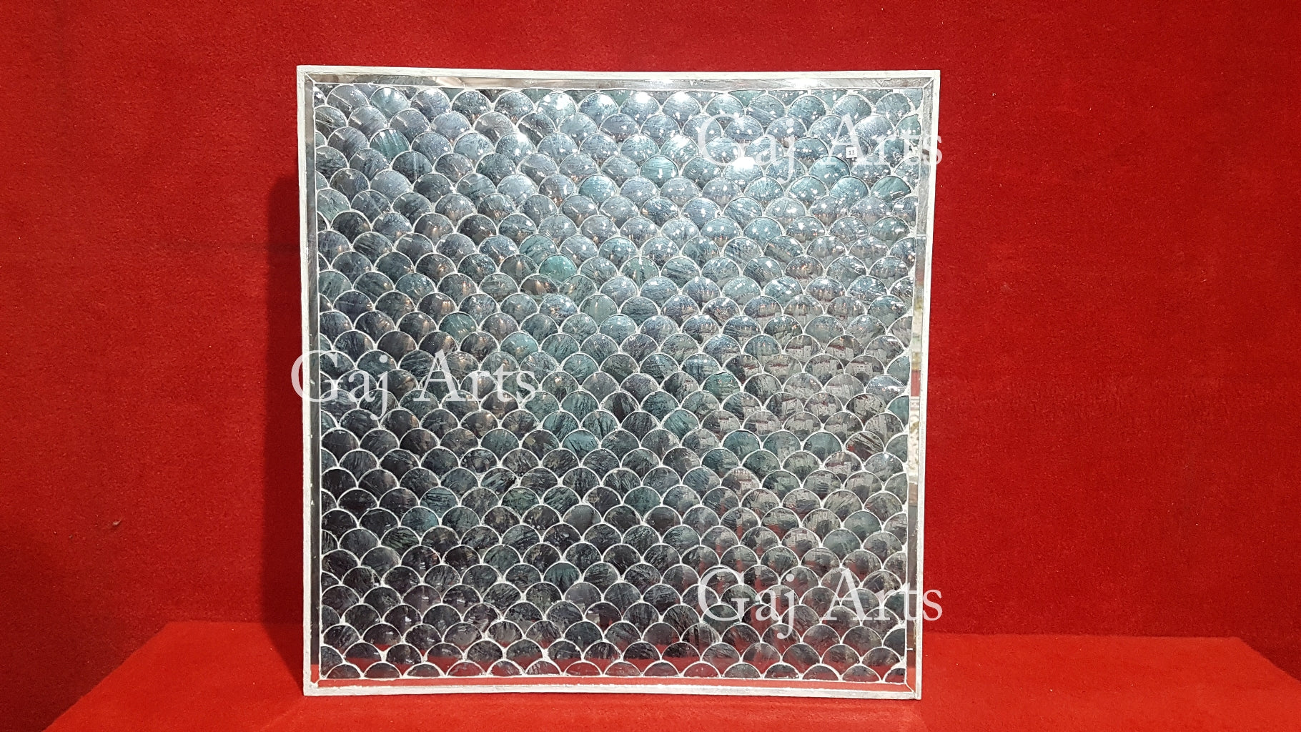 Thikri Mirror Inlay Wooden Panel | 11 Inch