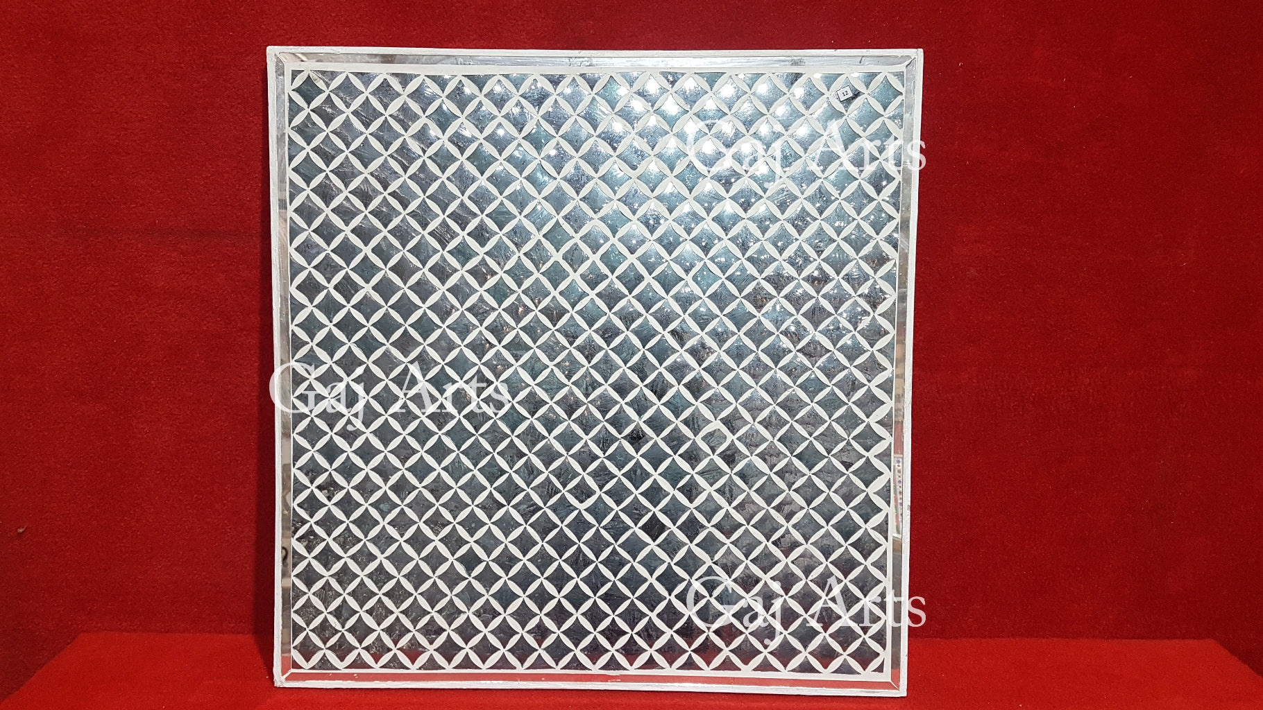 Thikri Mirror Inlay Wooden Panel | 12 Inch