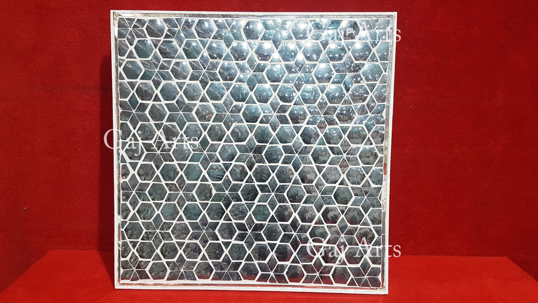 Thikri Mirror Inlay Wooden Panel | 15 Inch