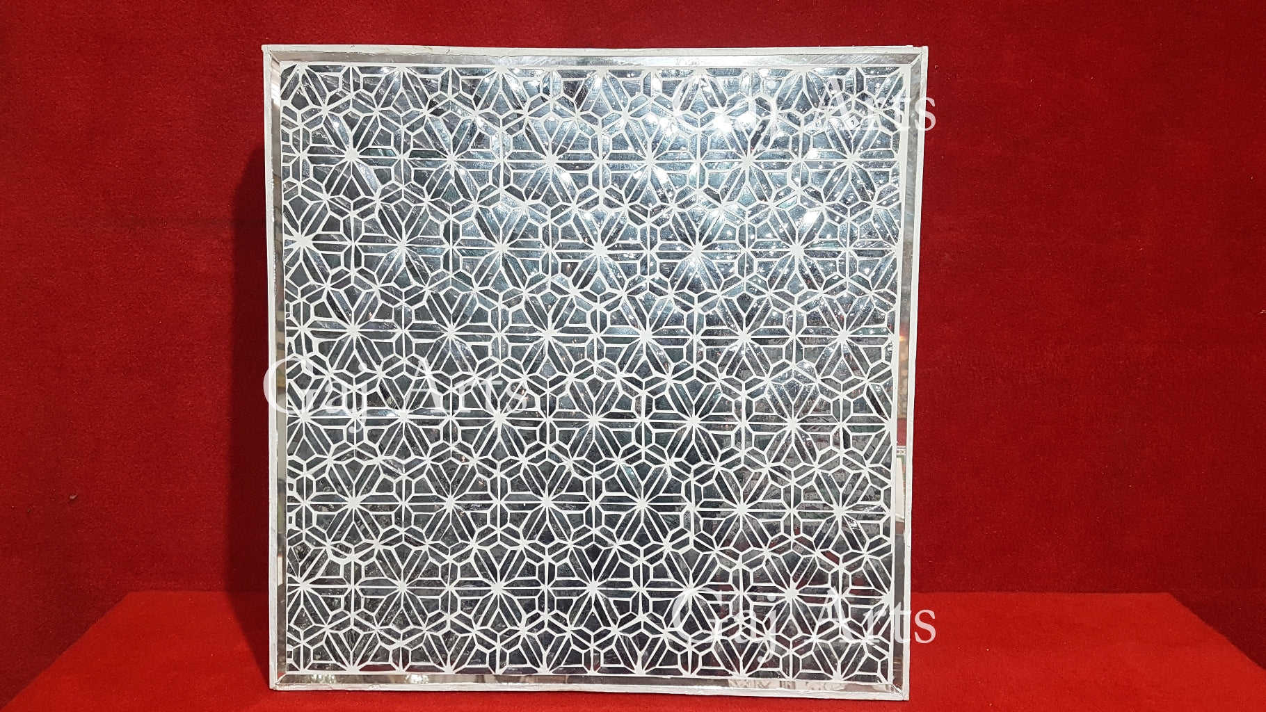 Thikri Mirror Inlay Wooden Panel | 7 Inch