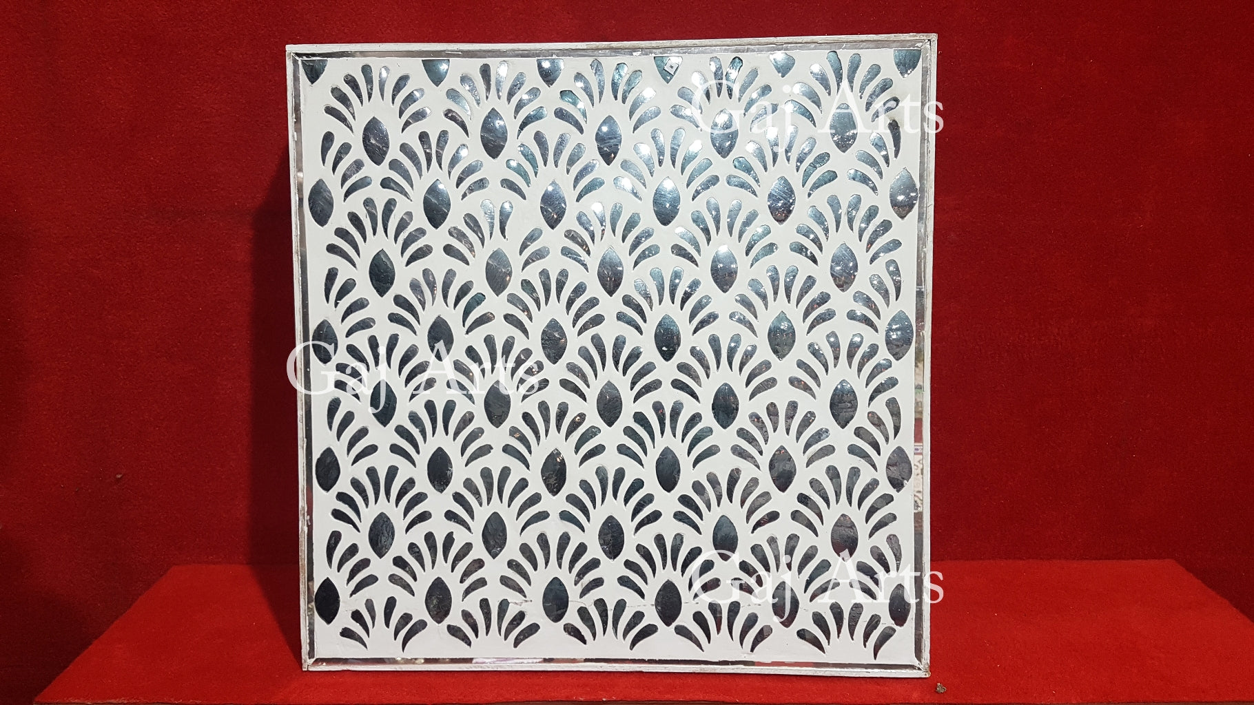 Thikri Mirror Inlay Wooden Panel | 8 Inch