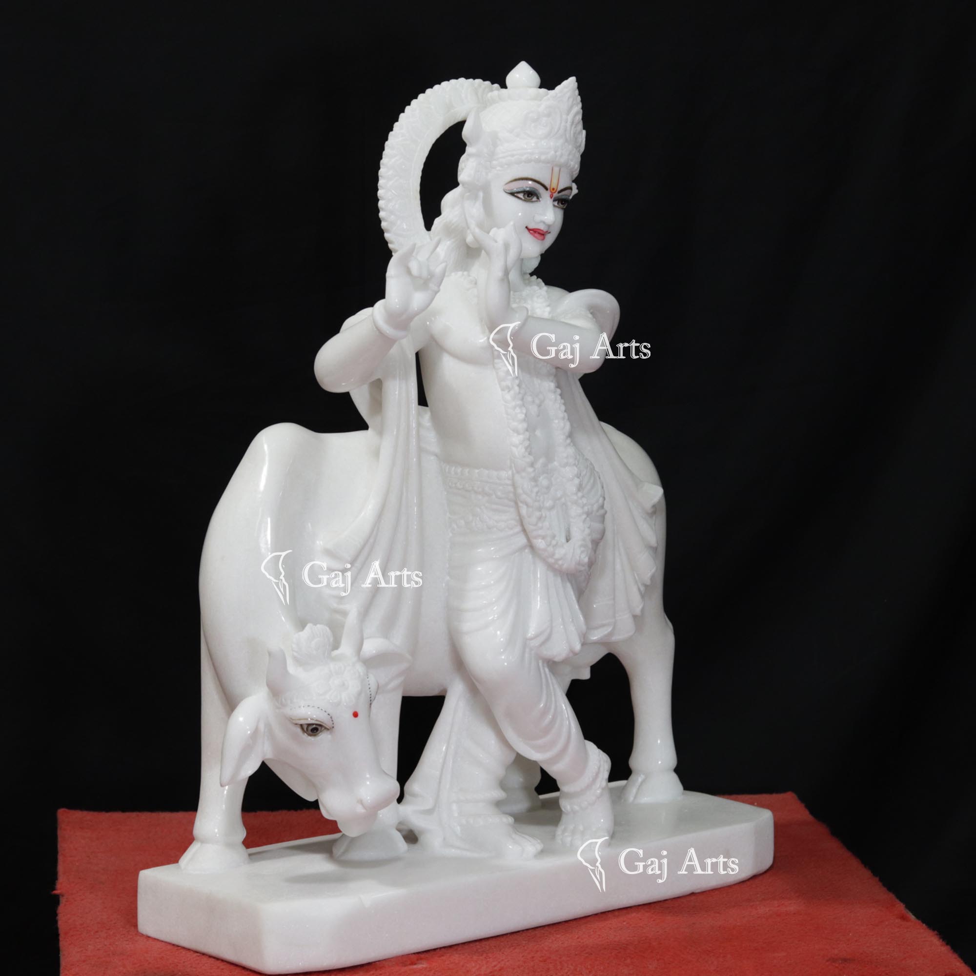 Super White Vietnam Marble Go Gopal Idol | 24 Inch
