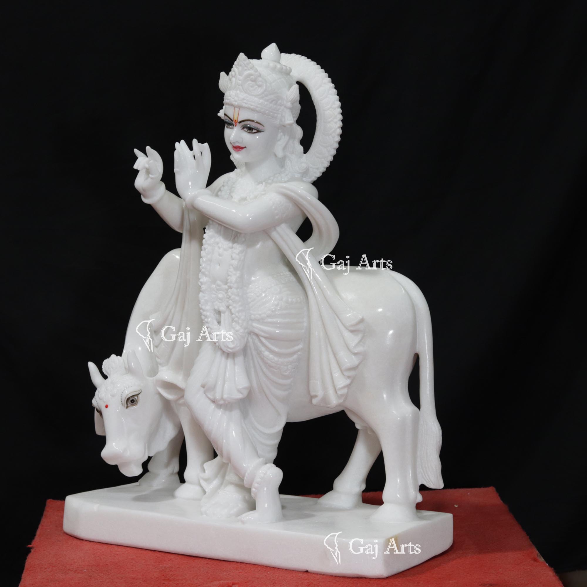 Super White Vietnam Marble Go Gopal Idol | 24 Inch