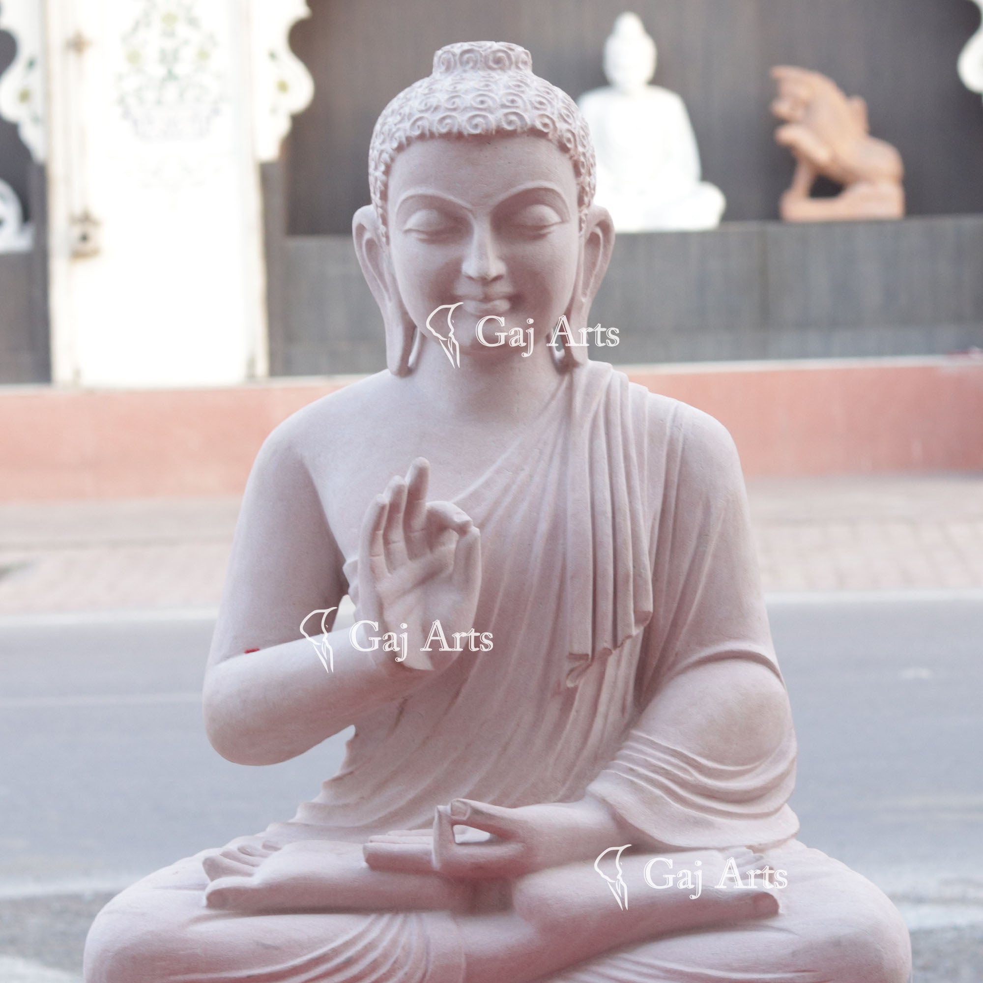 Sandstone Sitting Buddha Statue | 30 Inch
