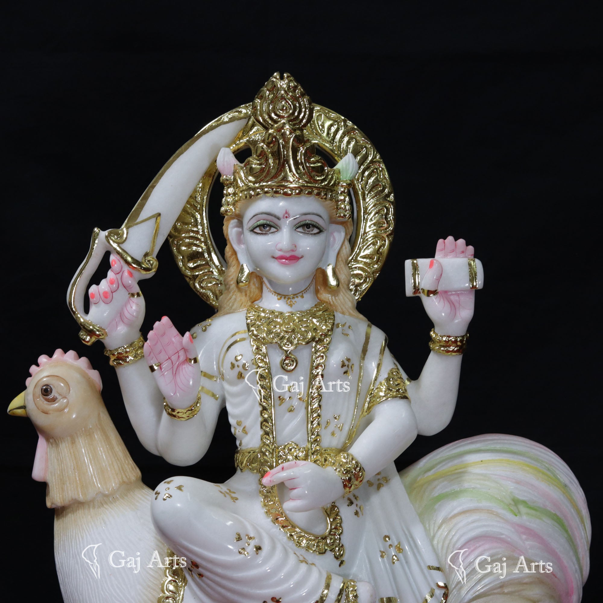 White Marble Bahu Charni Mata Idol | 24 Inch