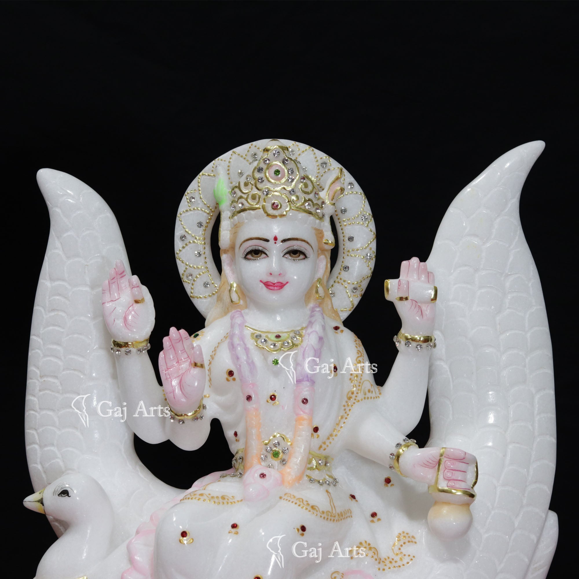 White Makrana Marble Brahmani Maa Idol | 15 Inch