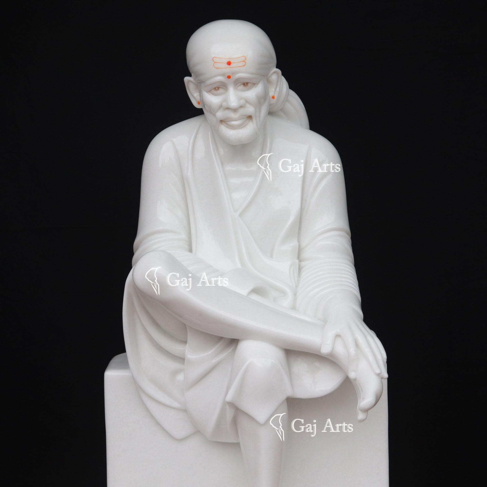 White Vietnam Marble Sai Baba Idol | 42 Inch