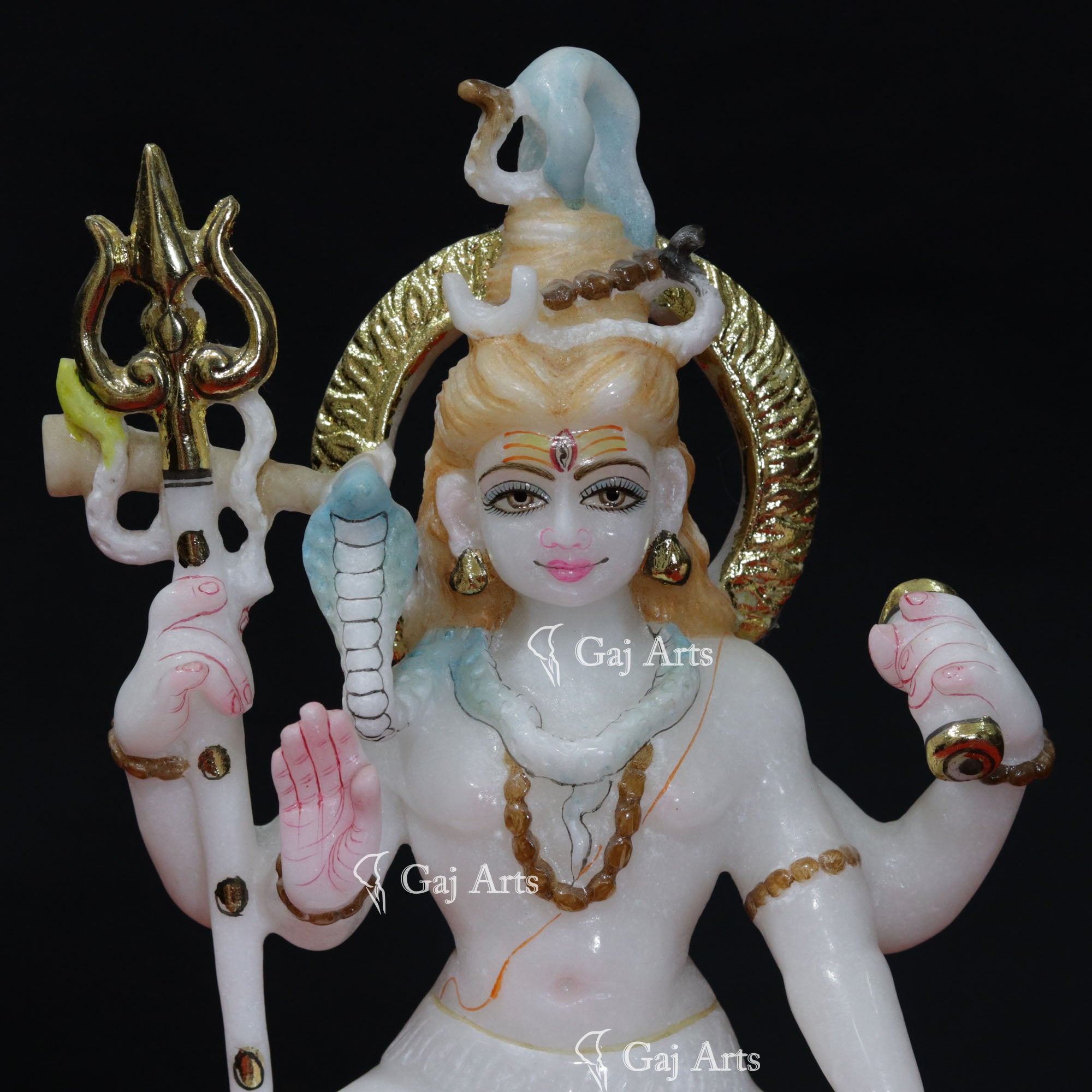 Super White Makrana Marble Shiva Statue | 12 Inch