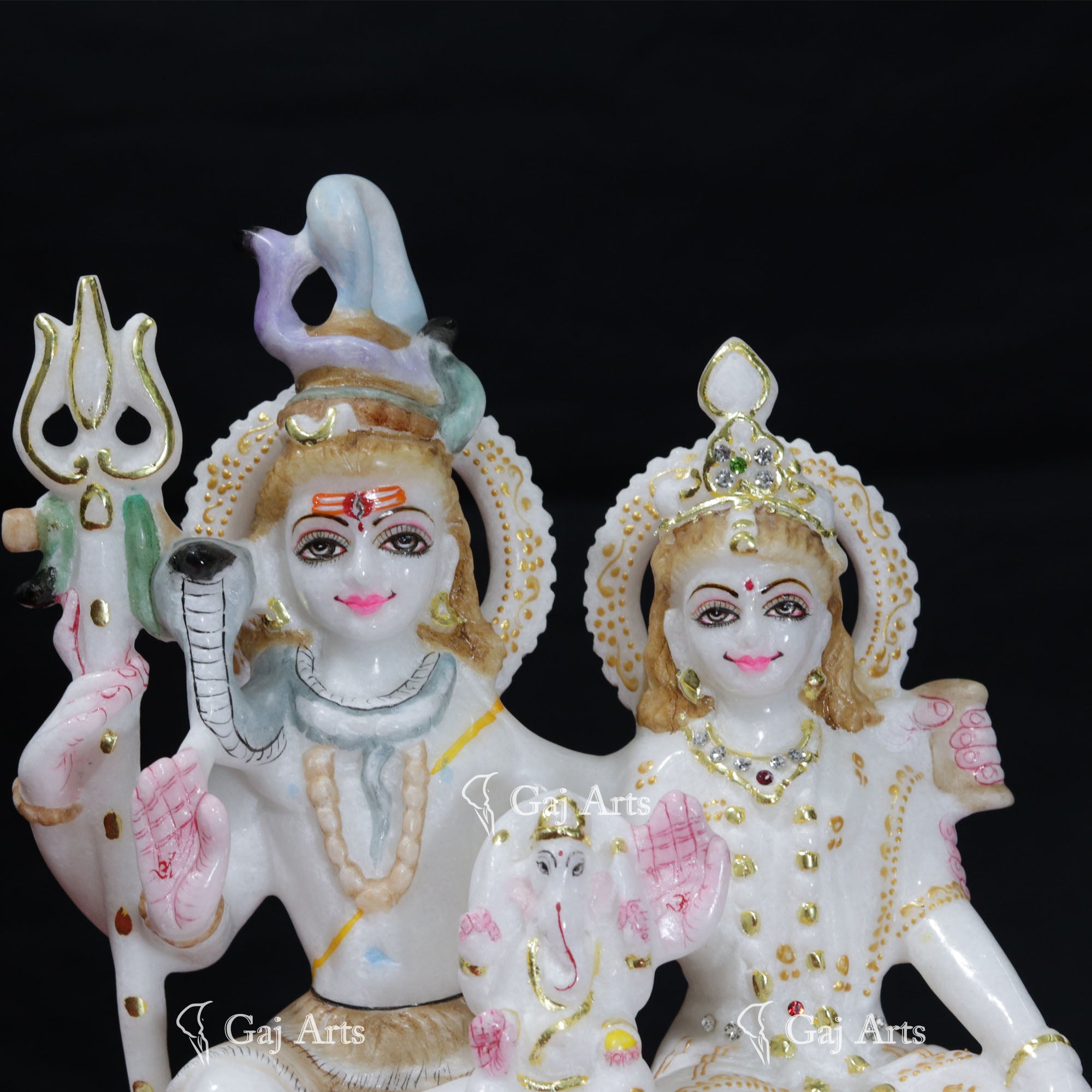 White  Marble Shiv Parivar Statue | 12 Inch