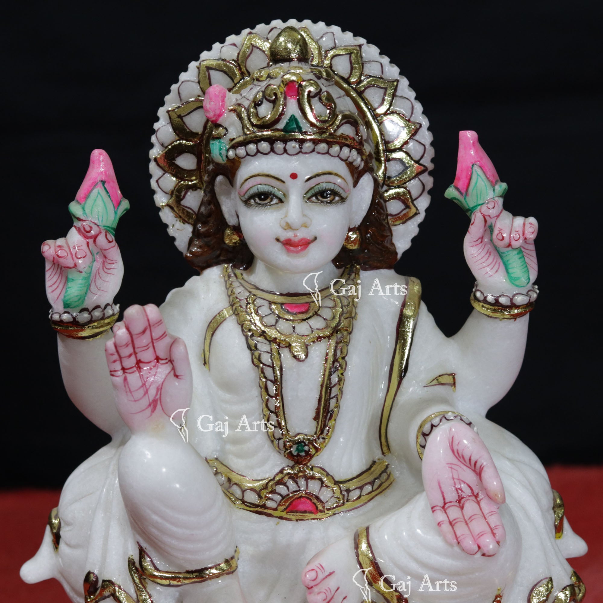 White Marble Lakshmi Mata Murti | 9 Inch