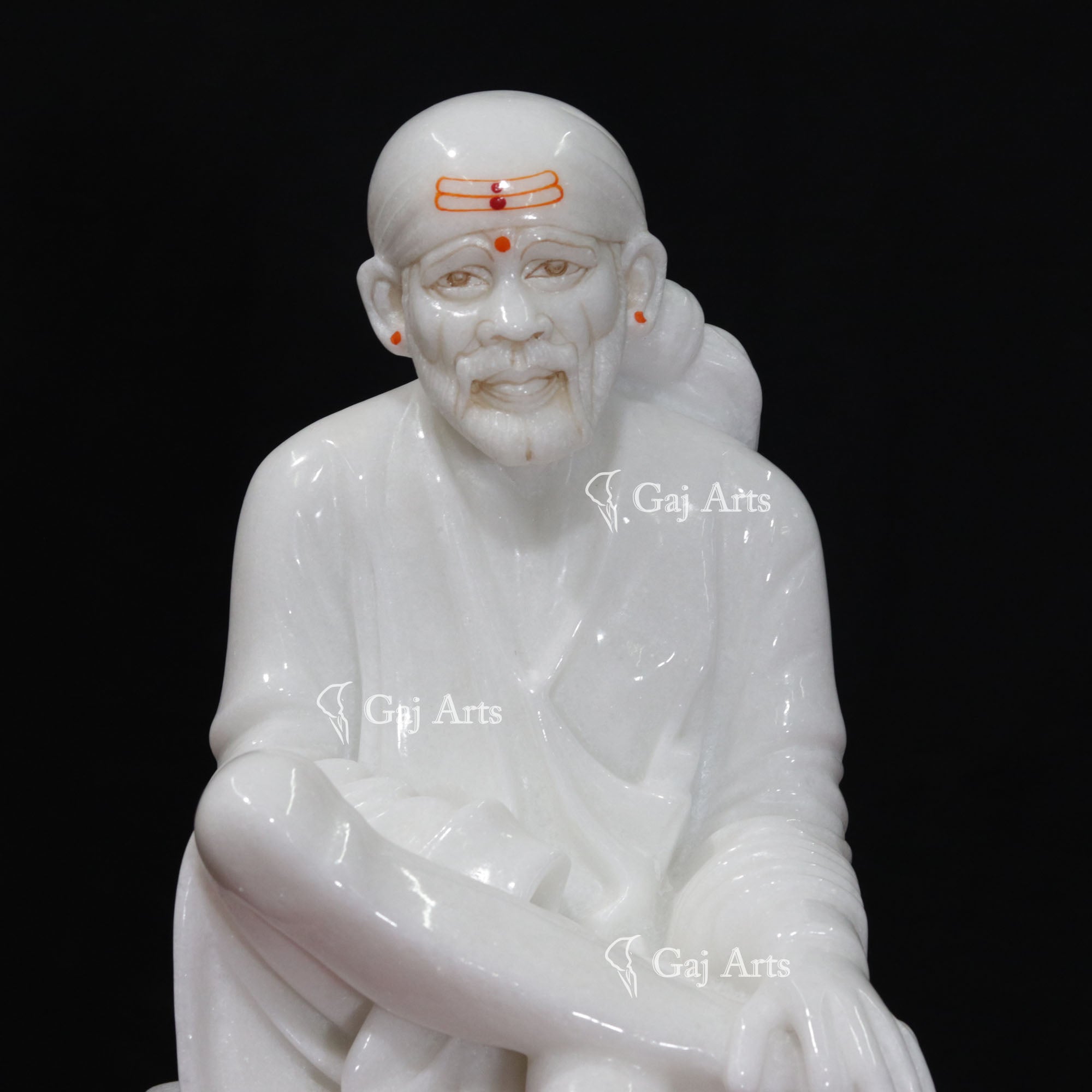 White Vietnam Marble Sai Baba Idol | 18 Inch