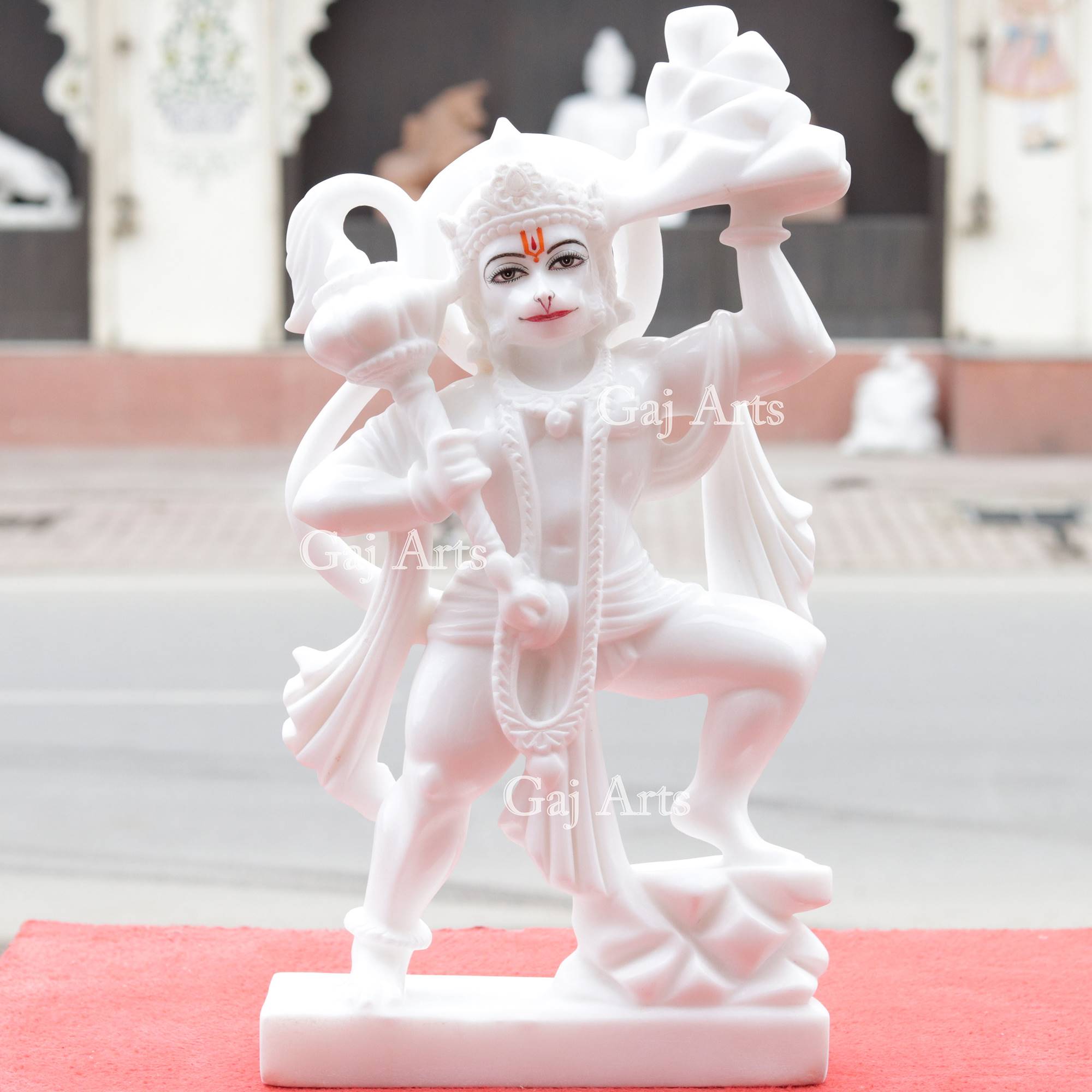 Makrana Marble Veer Hanuman Ji Idol | 18 Inch
